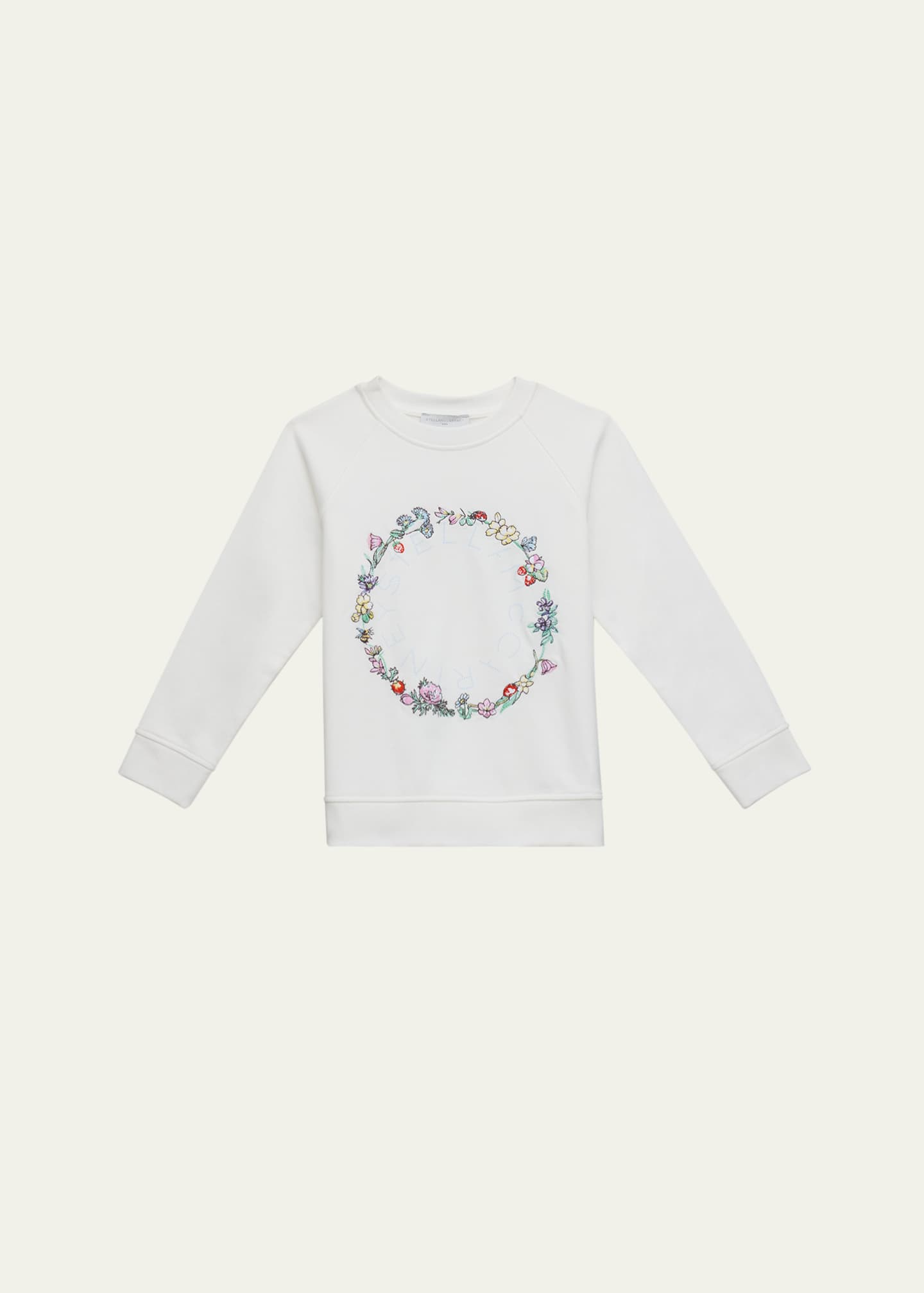 Stella McCartney Kids Girl's Floral Dotted Logo-Print Sweatshirt, Size 2-16 Image 1 of 3