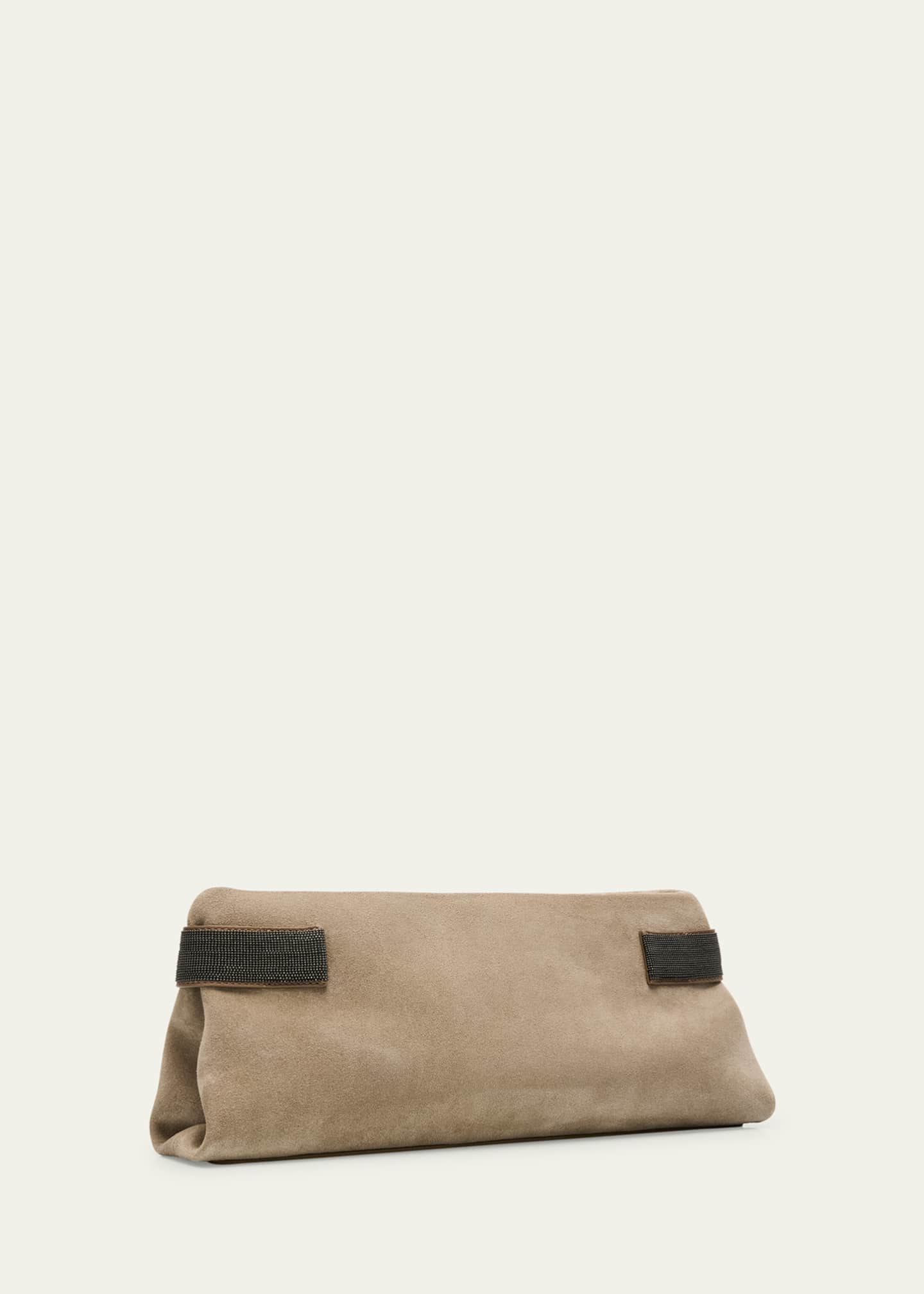 Brunello Cucinelli Essense Monili Suede Clutch Bag Image 3 of 6