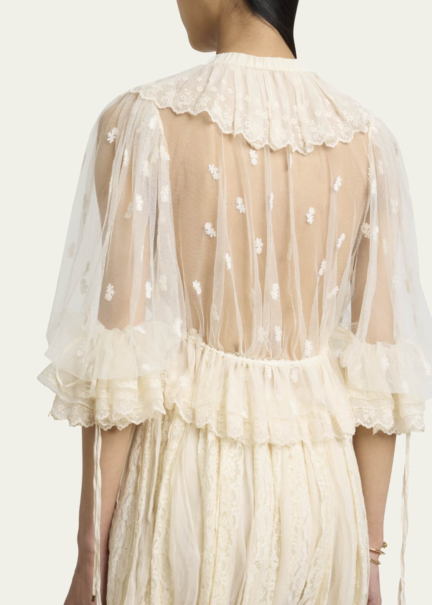 Chloe Lace V-Neck Ruffle Top Image 3 of 5