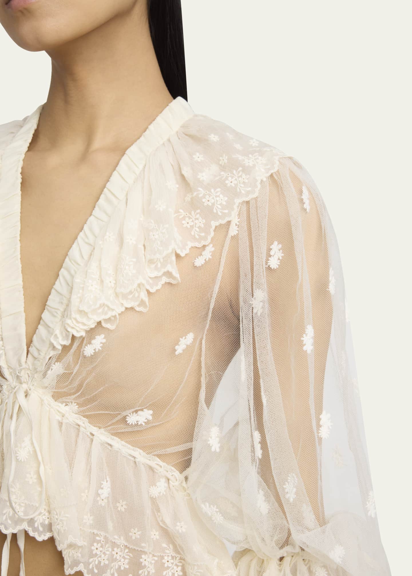 Chloe Lace V-Neck Ruffle Top Image 5 of 5