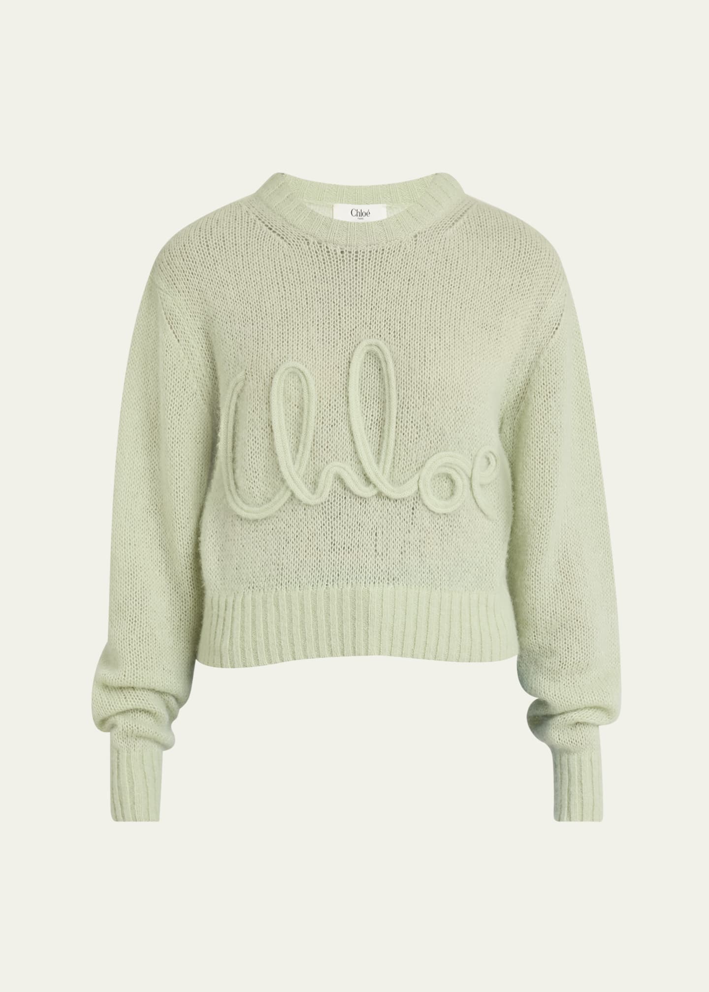 Chloe Logo Embroidered Alpaca Wool Sweater Image 1 of 5