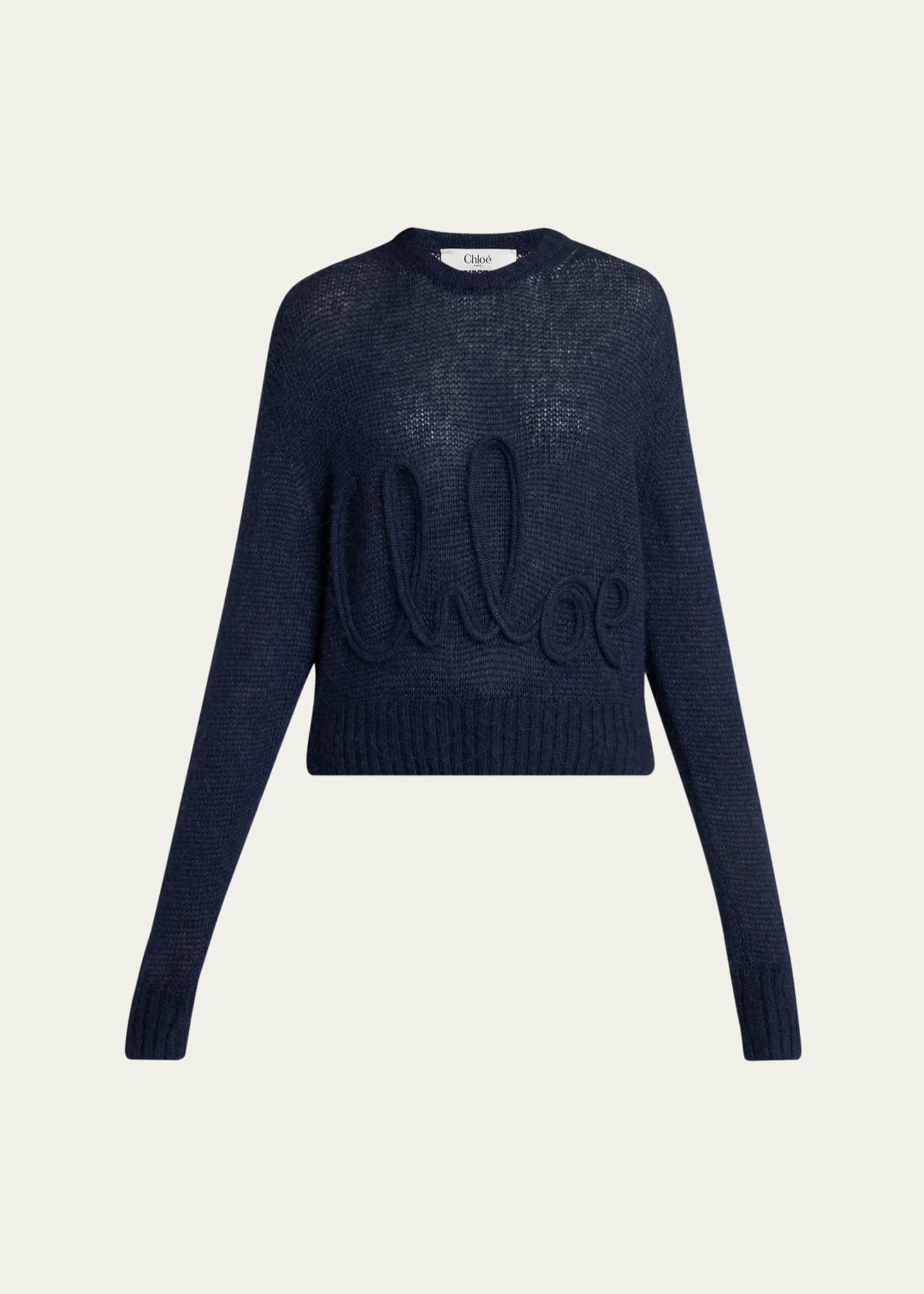 Chloe Logo Embroidered Alpaca Wool Sweater - Bergdorf Goodman