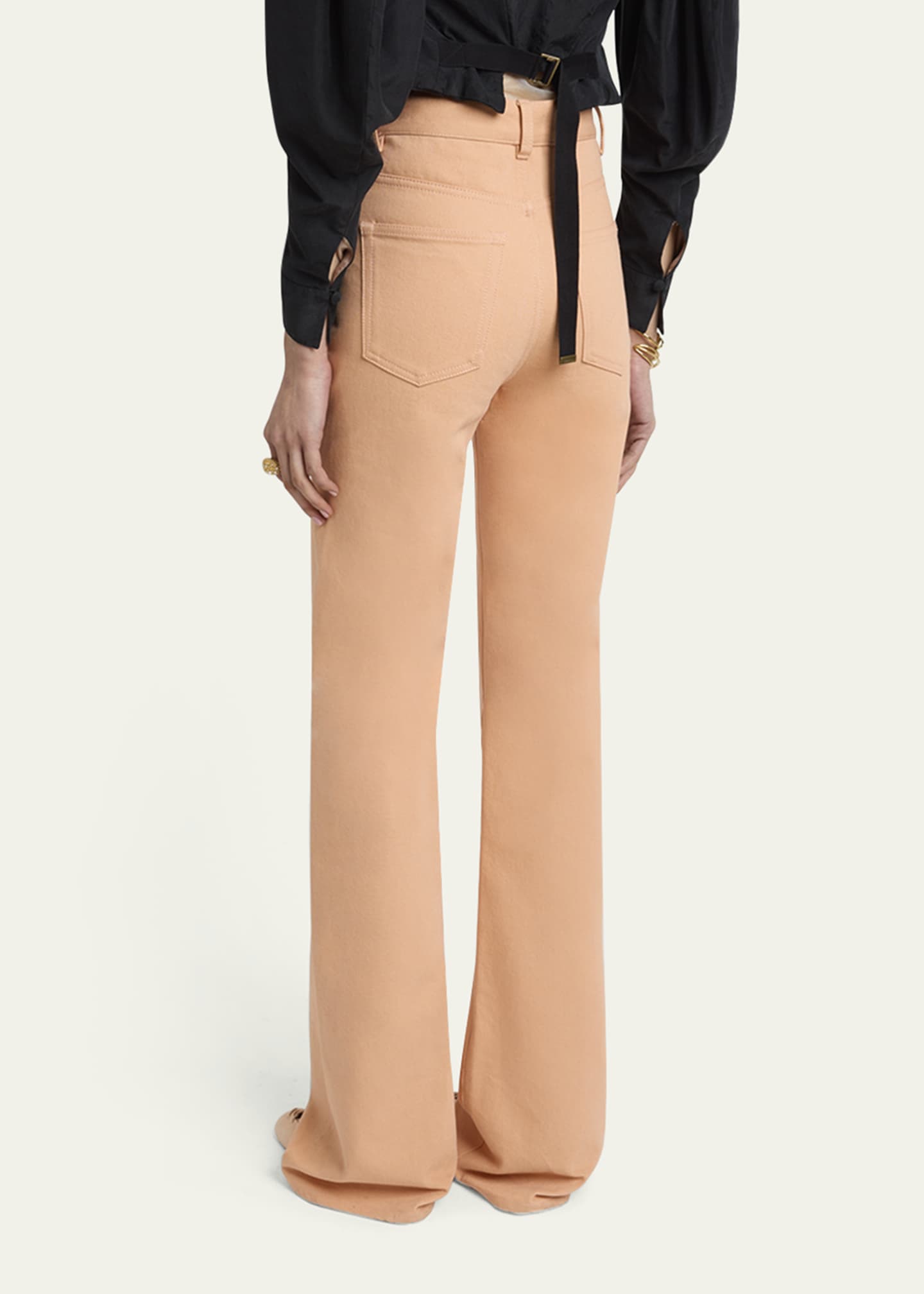 Chloe High Rise Flared Jeans, Pink Image 3 of 5