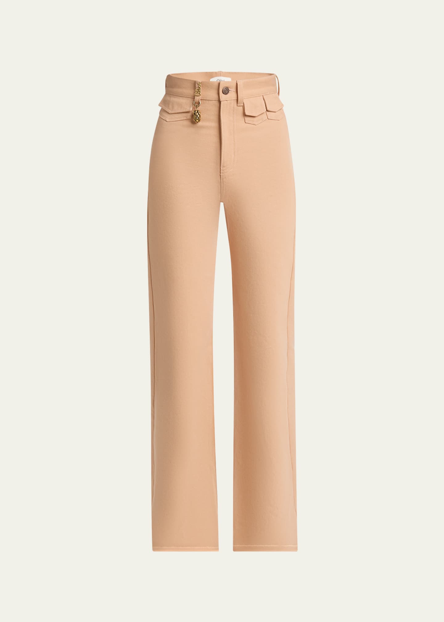 Chloe High Rise Flared Jeans, Pink Image 1 of 5