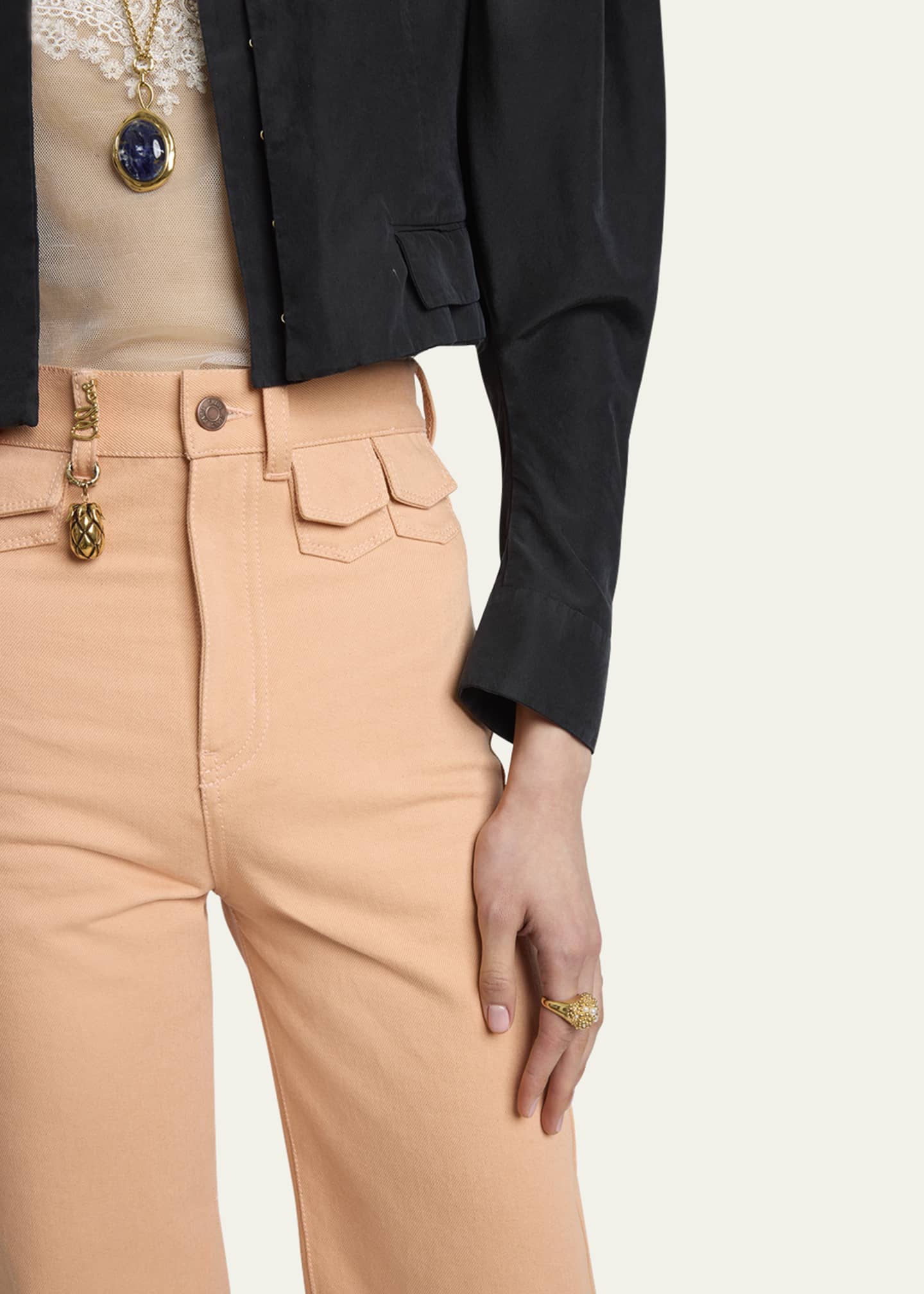 Chloe High Rise Flared Jeans, Pink Image 5 of 5