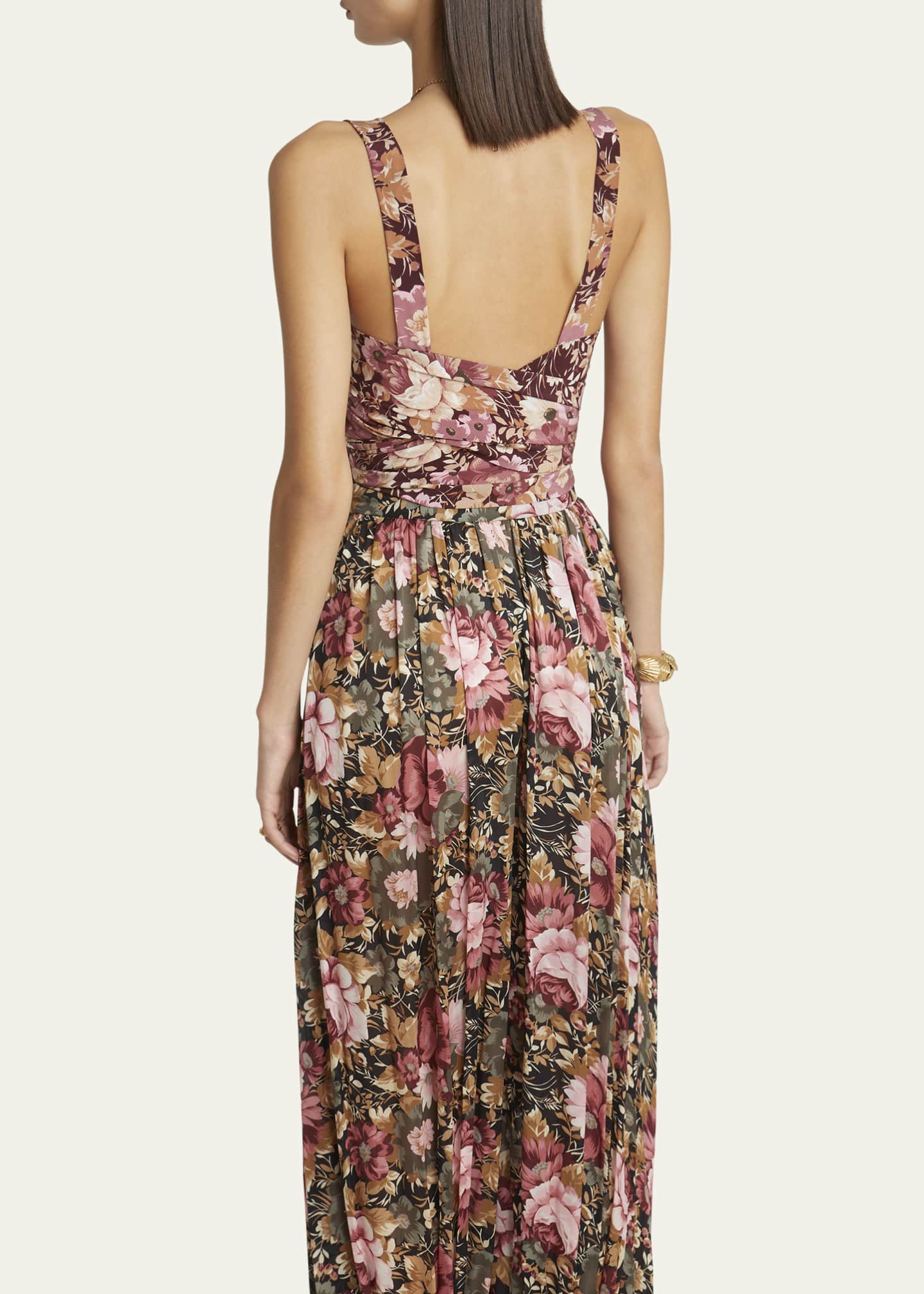 Chloe Rose Print Cropped Silk Top Image 3 of 5