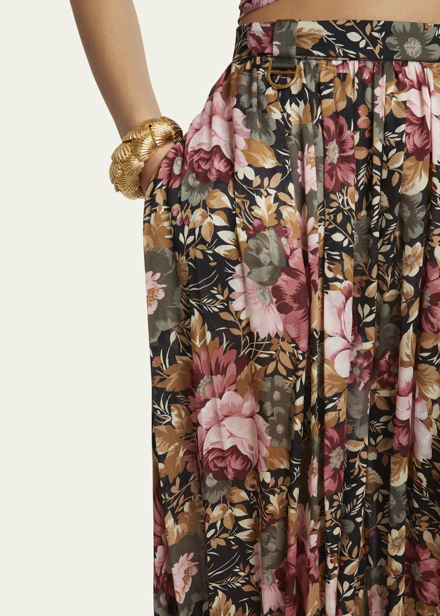 Chloe Floral Pleated Silk Pants Image 5 of 5