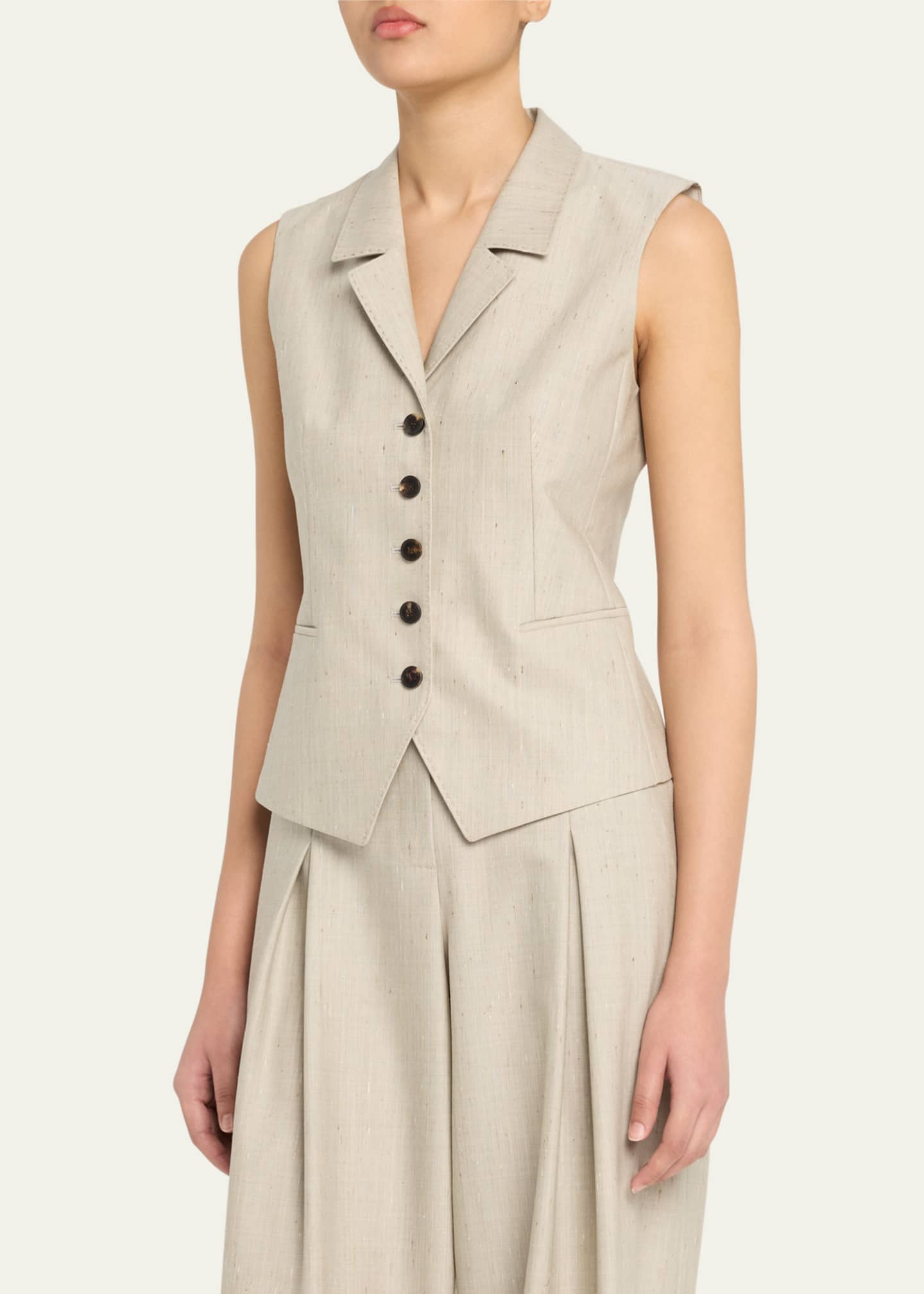 Lafayette 148 New York Tailored Wool-Blend Vest Image 4 of 5