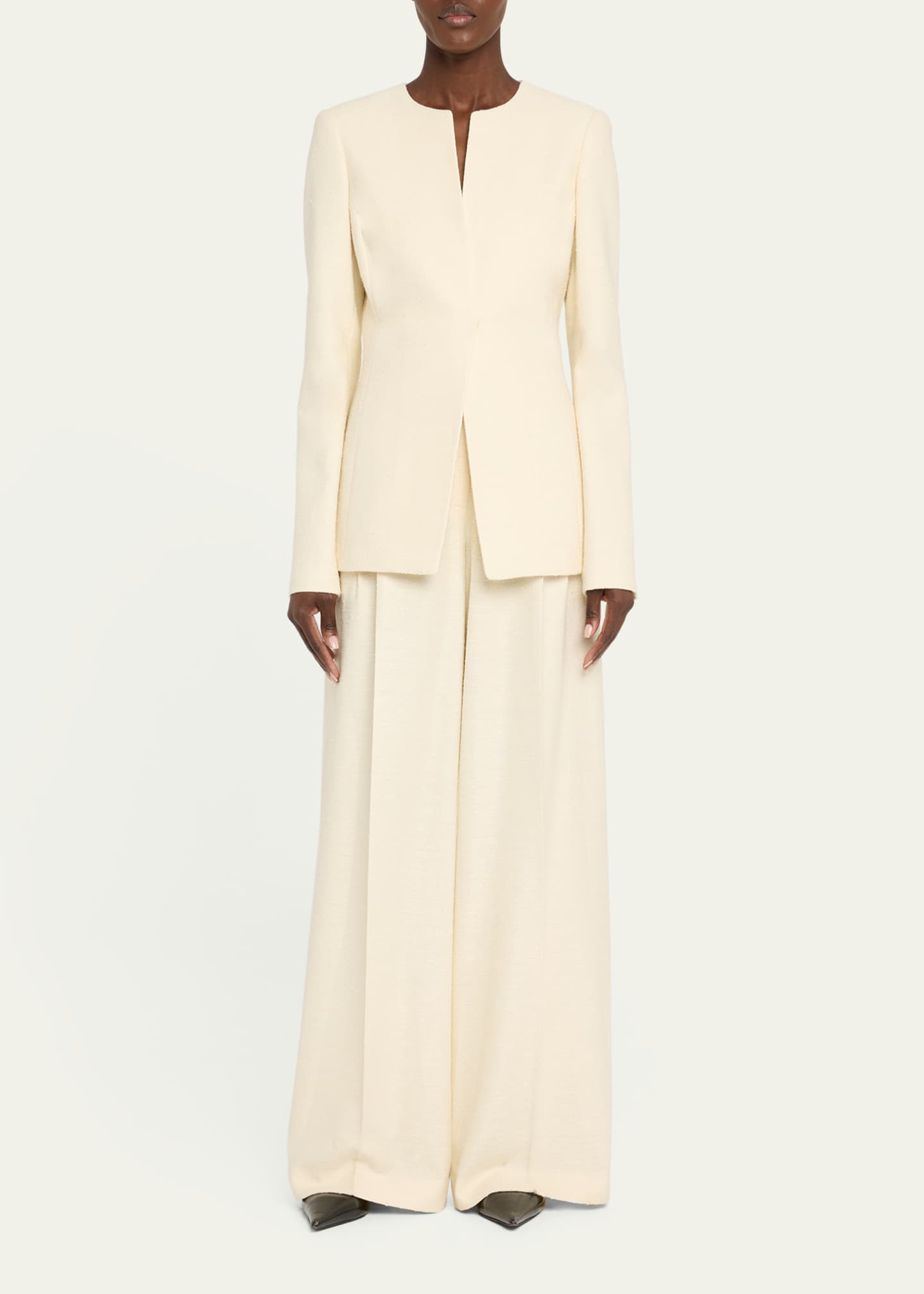 Lafayette 148 New York Cutaway Tailored Wool-Blend Jacket Image 2 of 5