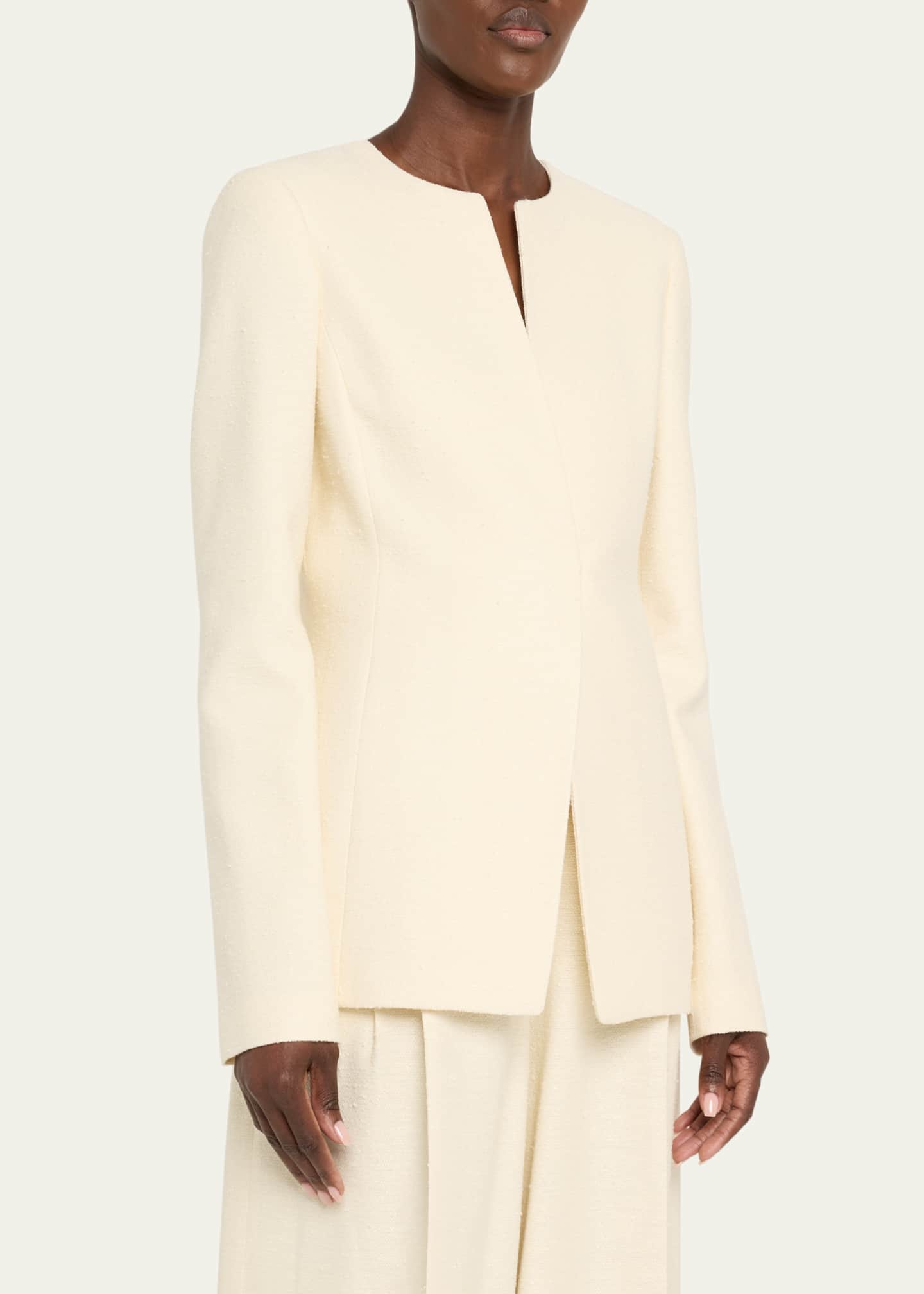 Lafayette 148 New York Cutaway Tailored Wool-Blend Jacket Image 4 of 5