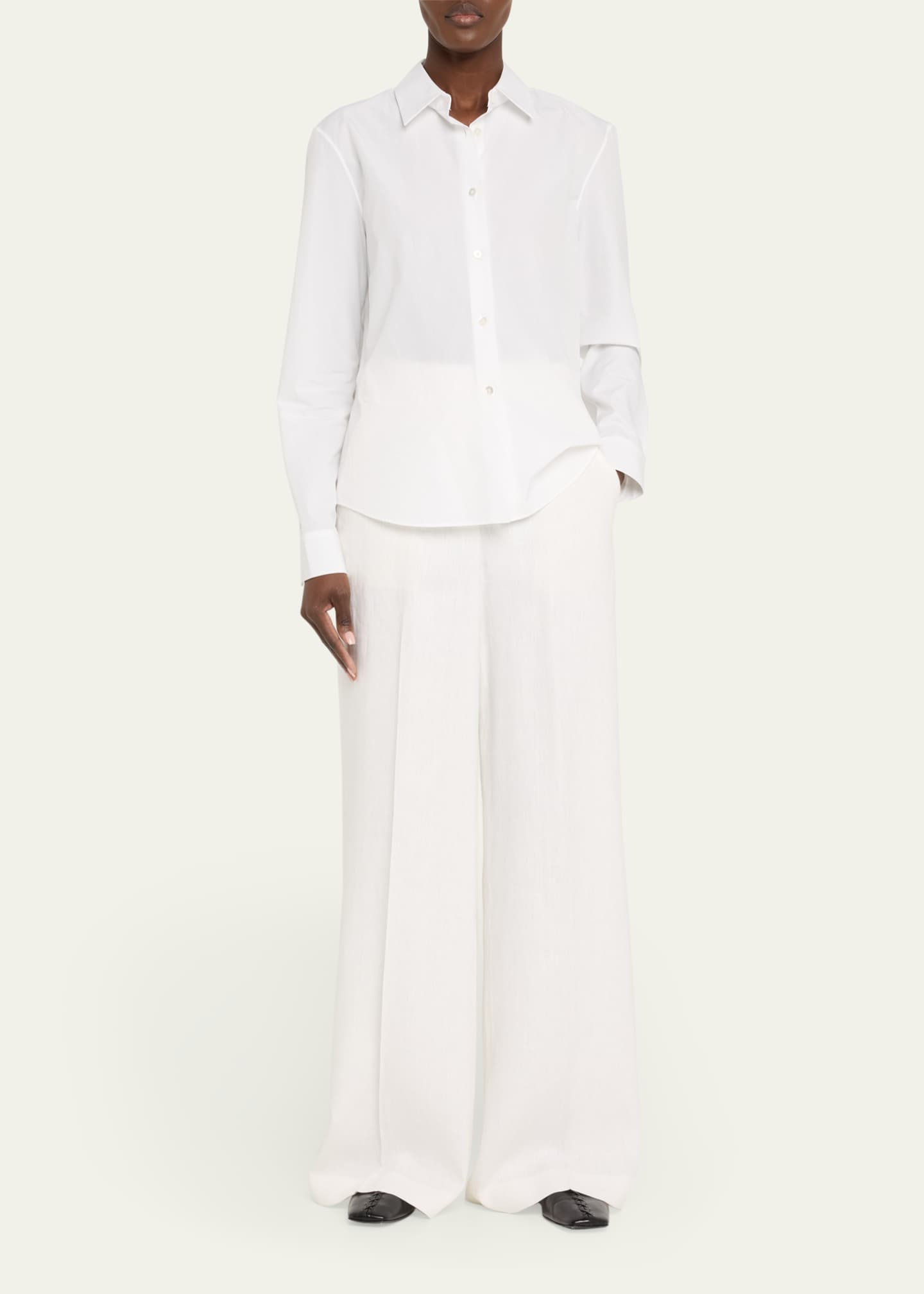 Lafayette 148 New York Thames Wide-Leg Linen Pants Image 2 of 5