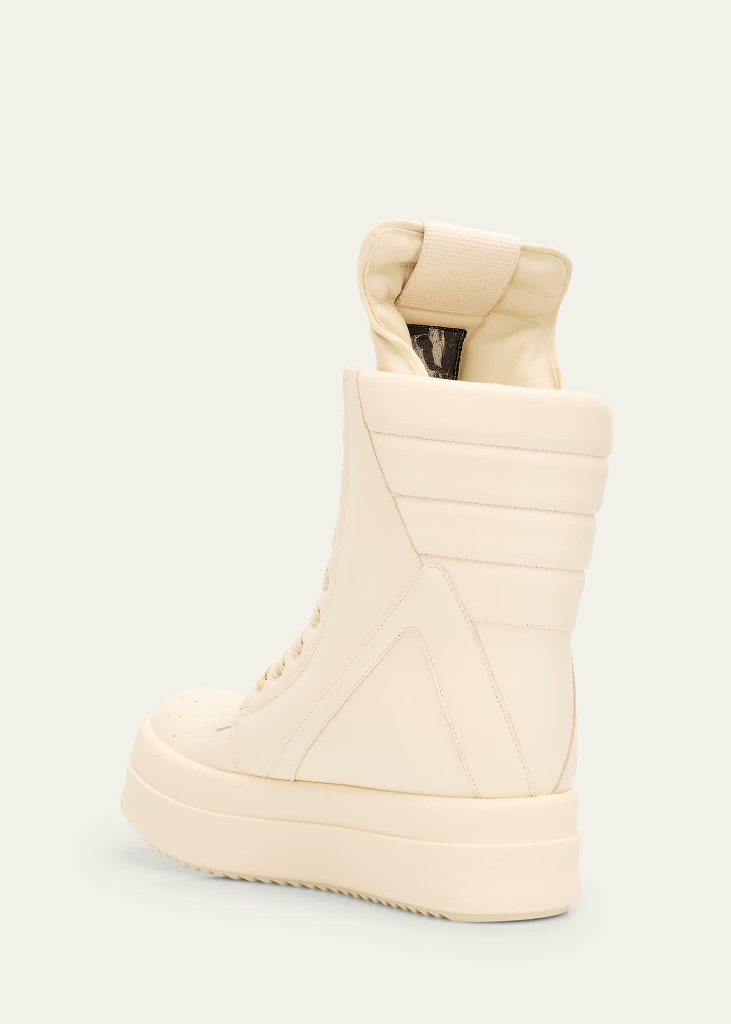 Rick Owens Men's Mega Geobasket Leather High-Top Sneakers Image 4 of 6
