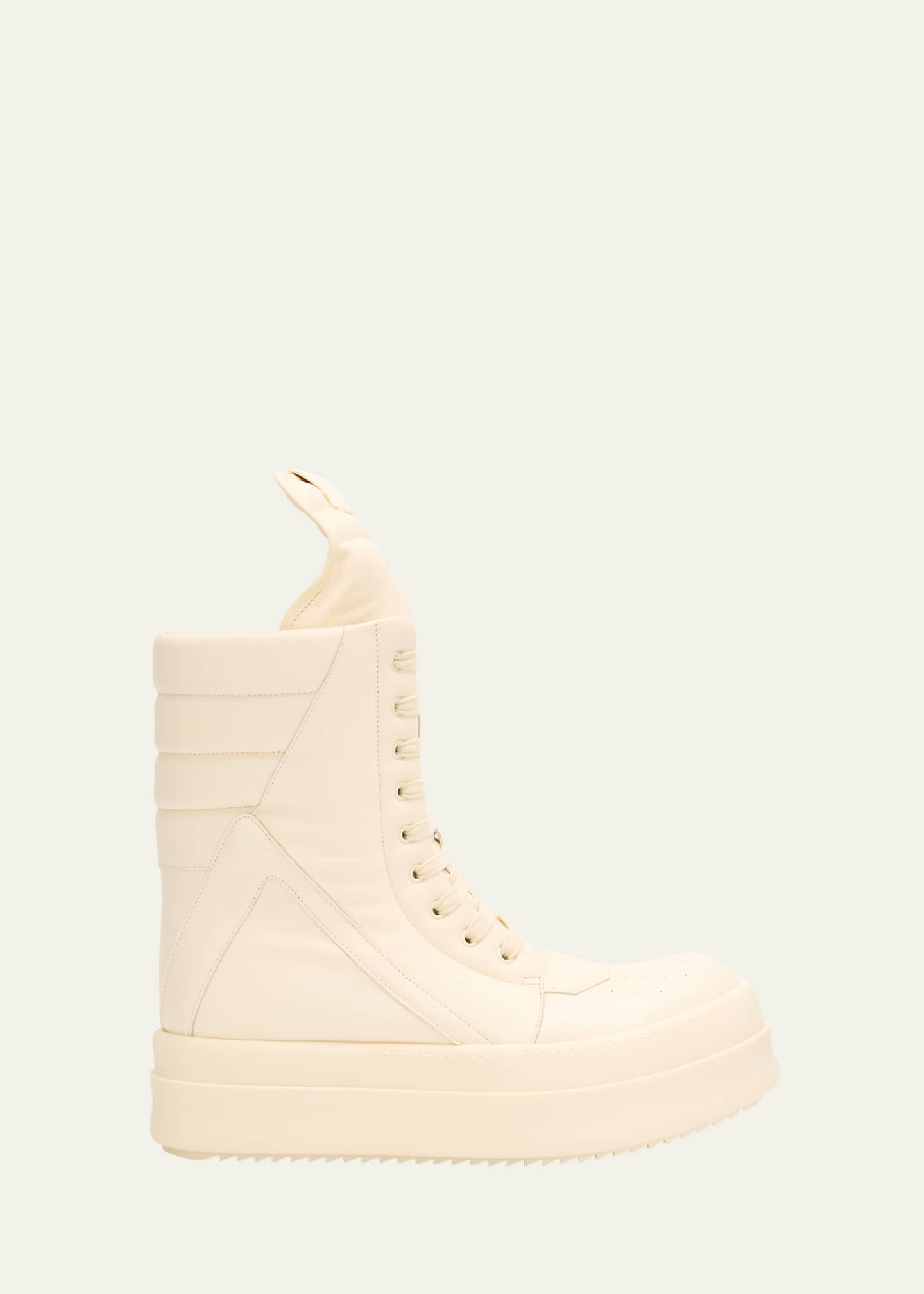 Rick Owens Men's Mega Geobasket Leather High-Top Sneakers Image 1 of 6
