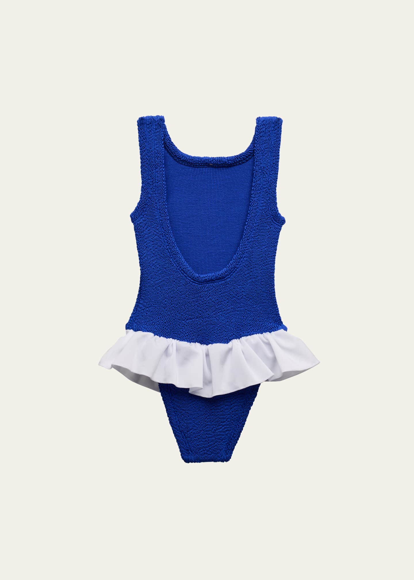 Hunza G Girl's Denise Crinkle One-Piece Swimsuit Image 2 of 3