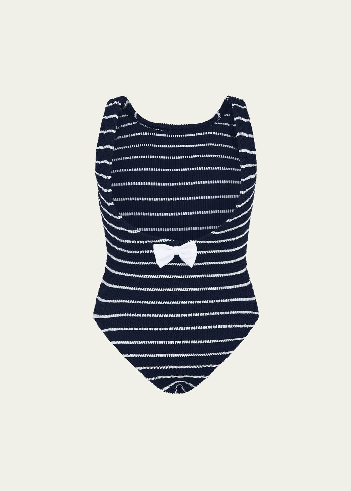 Hunza G Girl's Alva Striped Swimsuit Image 2 of 2
