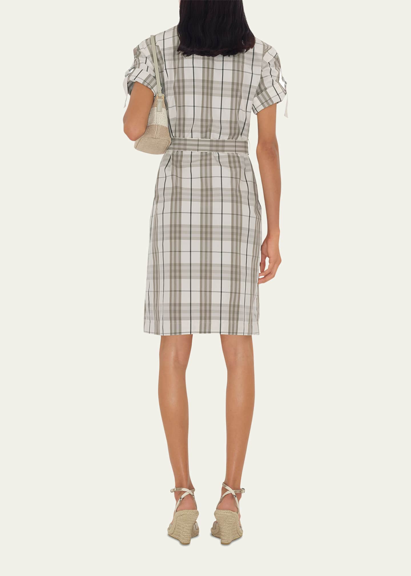 Burberry Check Buckle Short-Sleeve Shirtdress Image 3 of 5