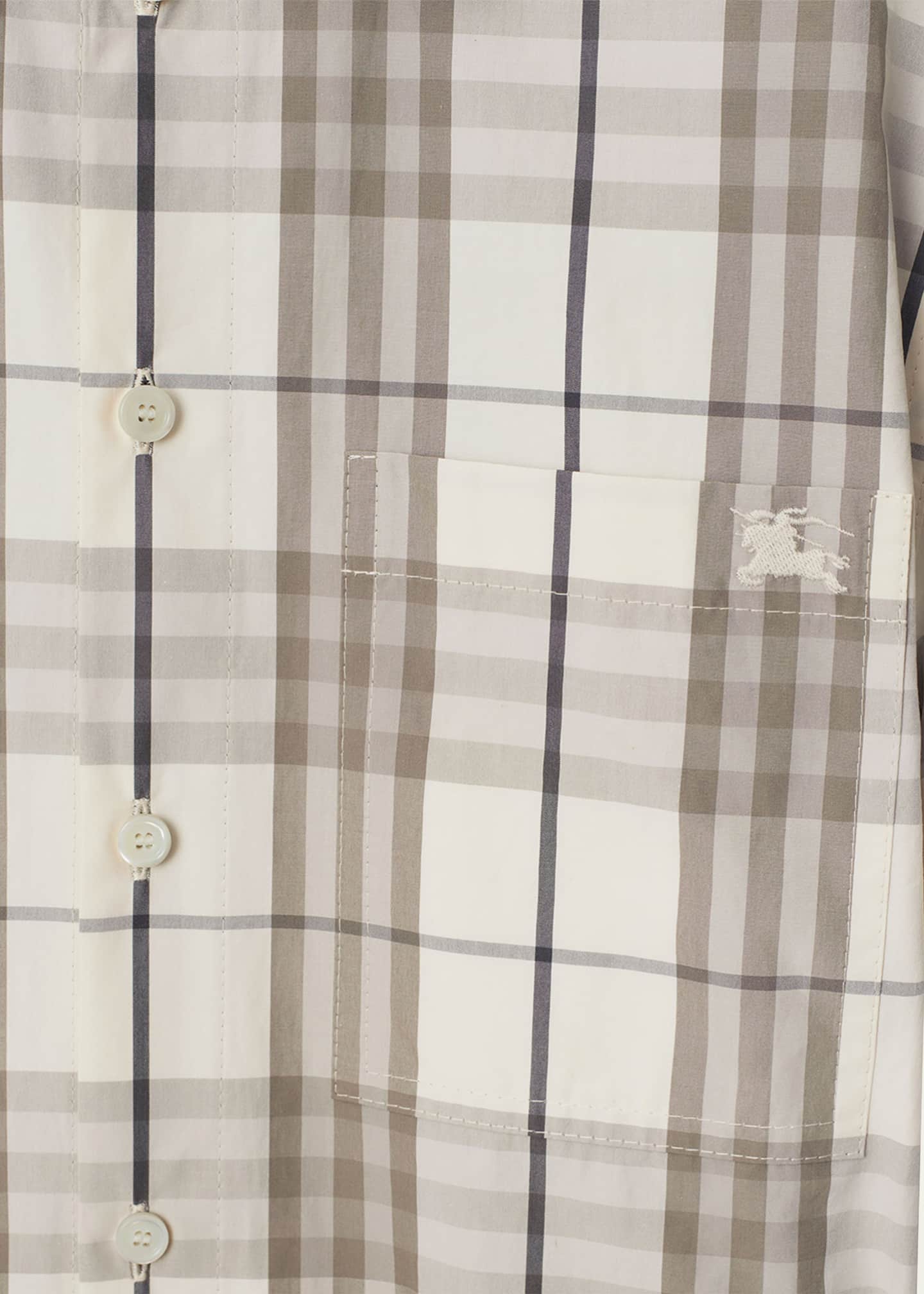 Burberry Check Buckle Short-Sleeve Shirtdress Image 5 of 5