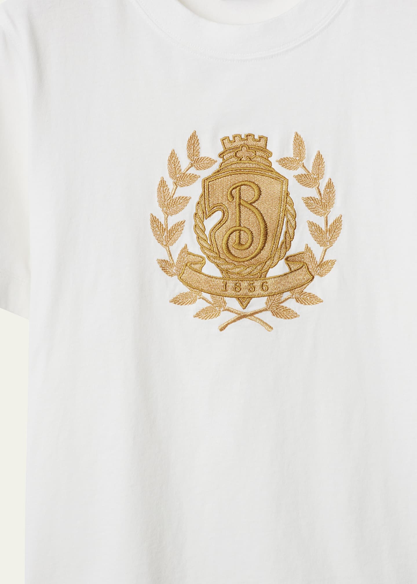 ■Burberry■ B Crest Short Sleeve T-Shirt Black 8108167 8108 Burberry Men's B Crest Embroidered Cotton T-Shirt | Neiman