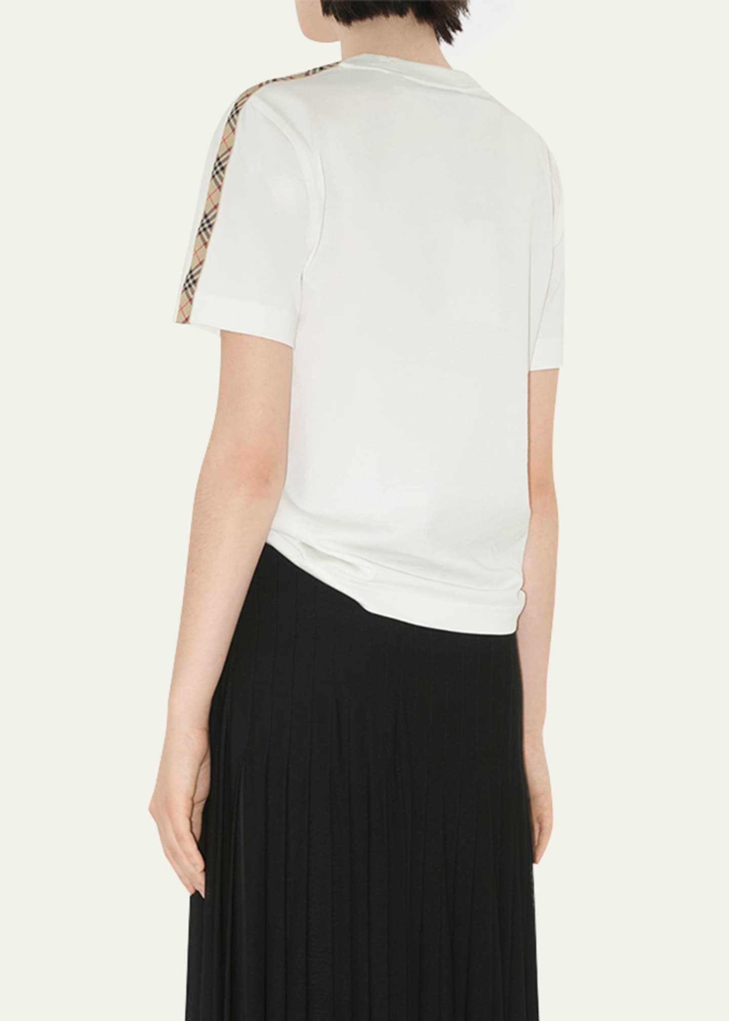 ★Burberry★ Striped Cotton Short Sleeve T-Shirt Magnet 8109 Burberry striped-detail Cotton T-shirt | Black | FARFETCH