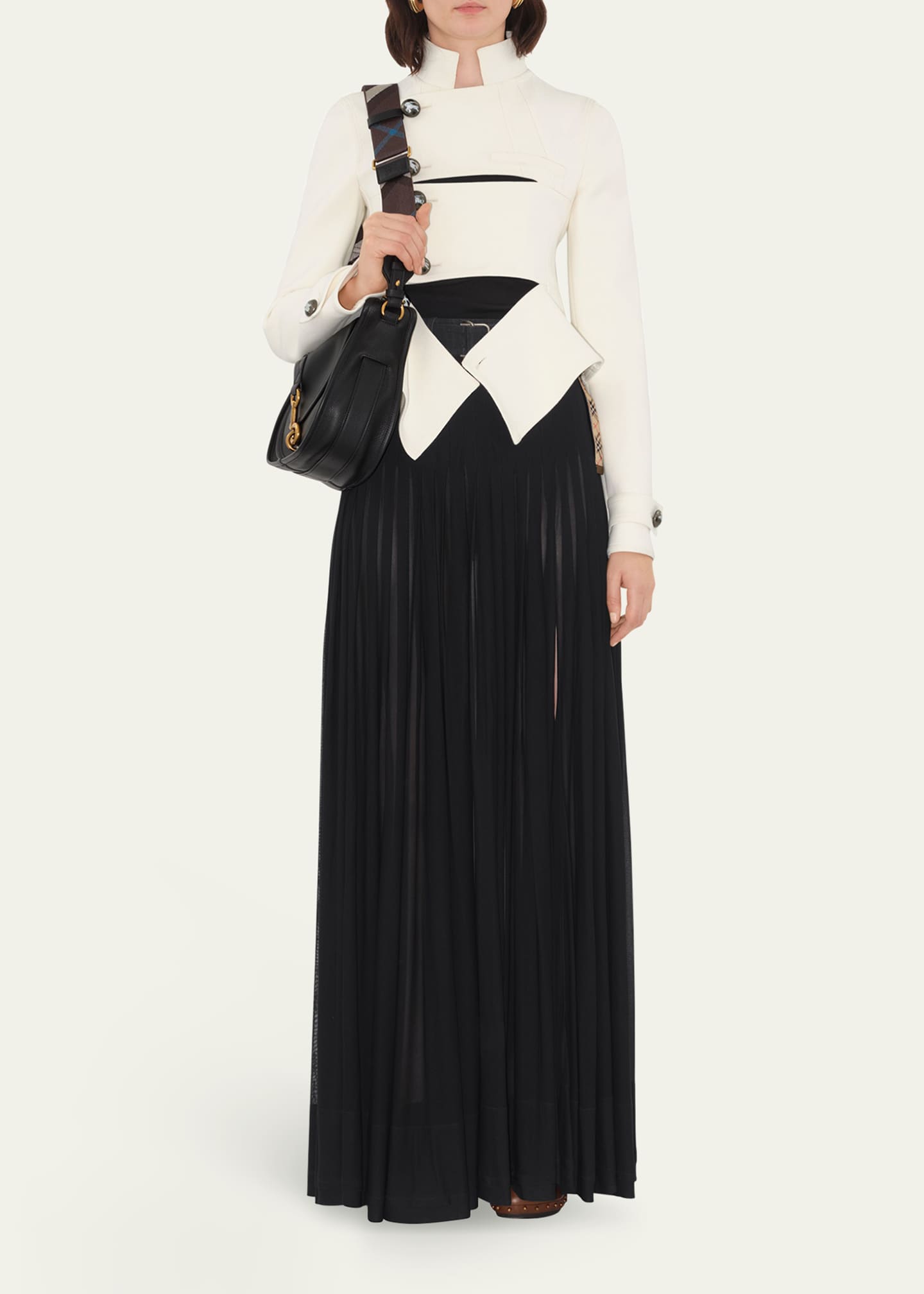 Burberry Bar Pleated Maxi Skirt With Belt Image 2 of 4