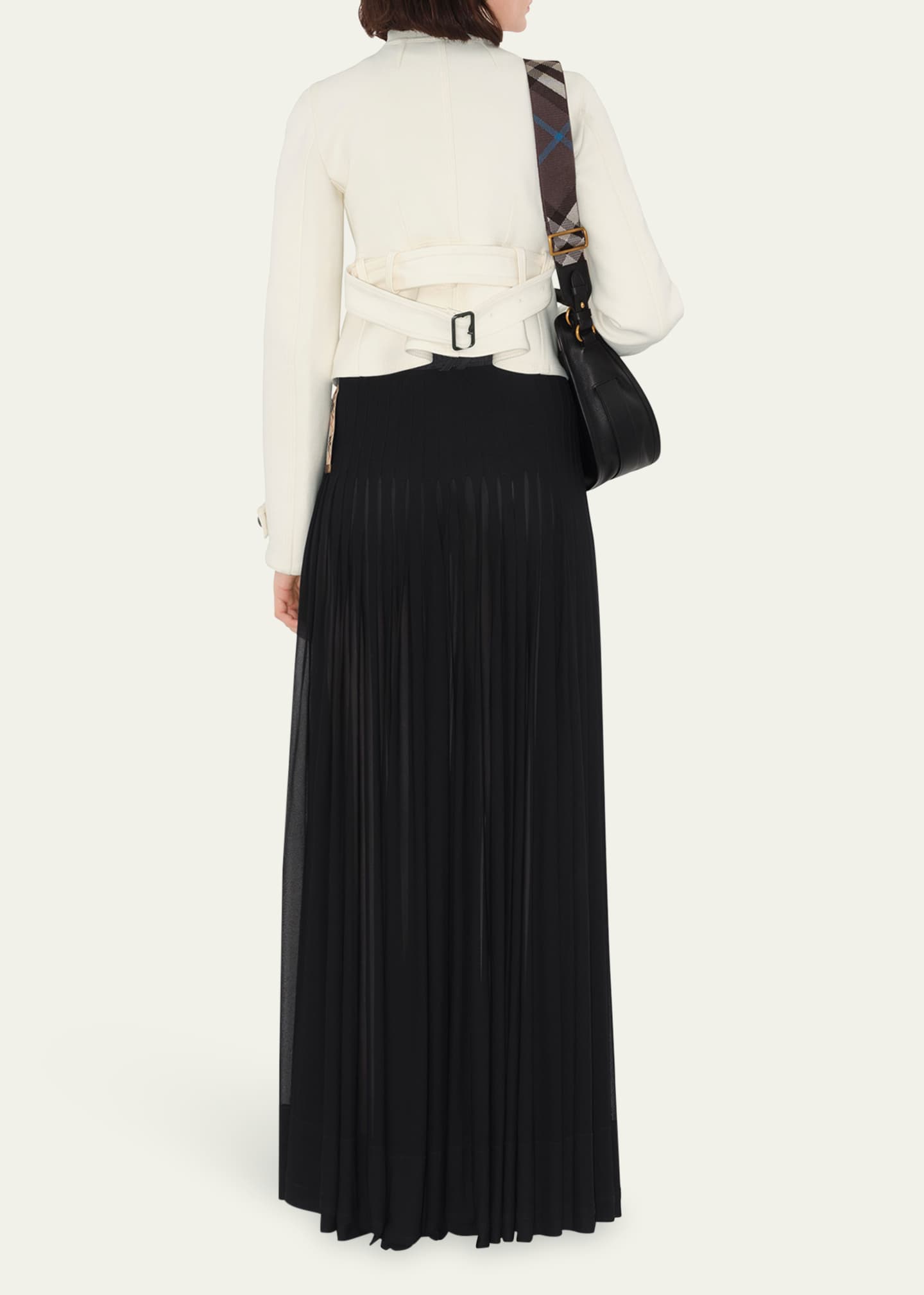 Burberry Bar Pleated Maxi Skirt With Belt Image 3 of 4