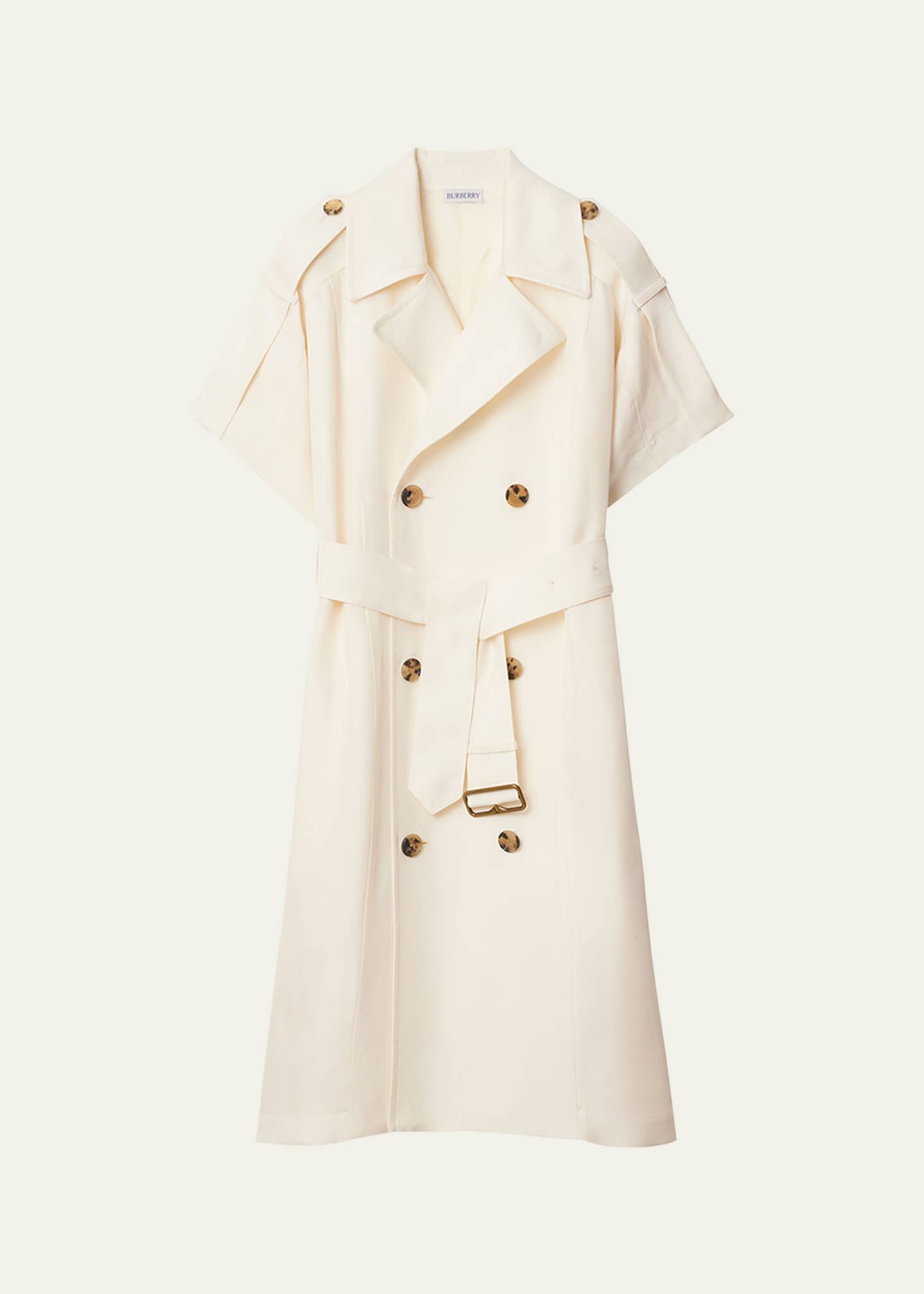 Burberry Short-Sleeve Belted Trench Dress Image 1 of 5