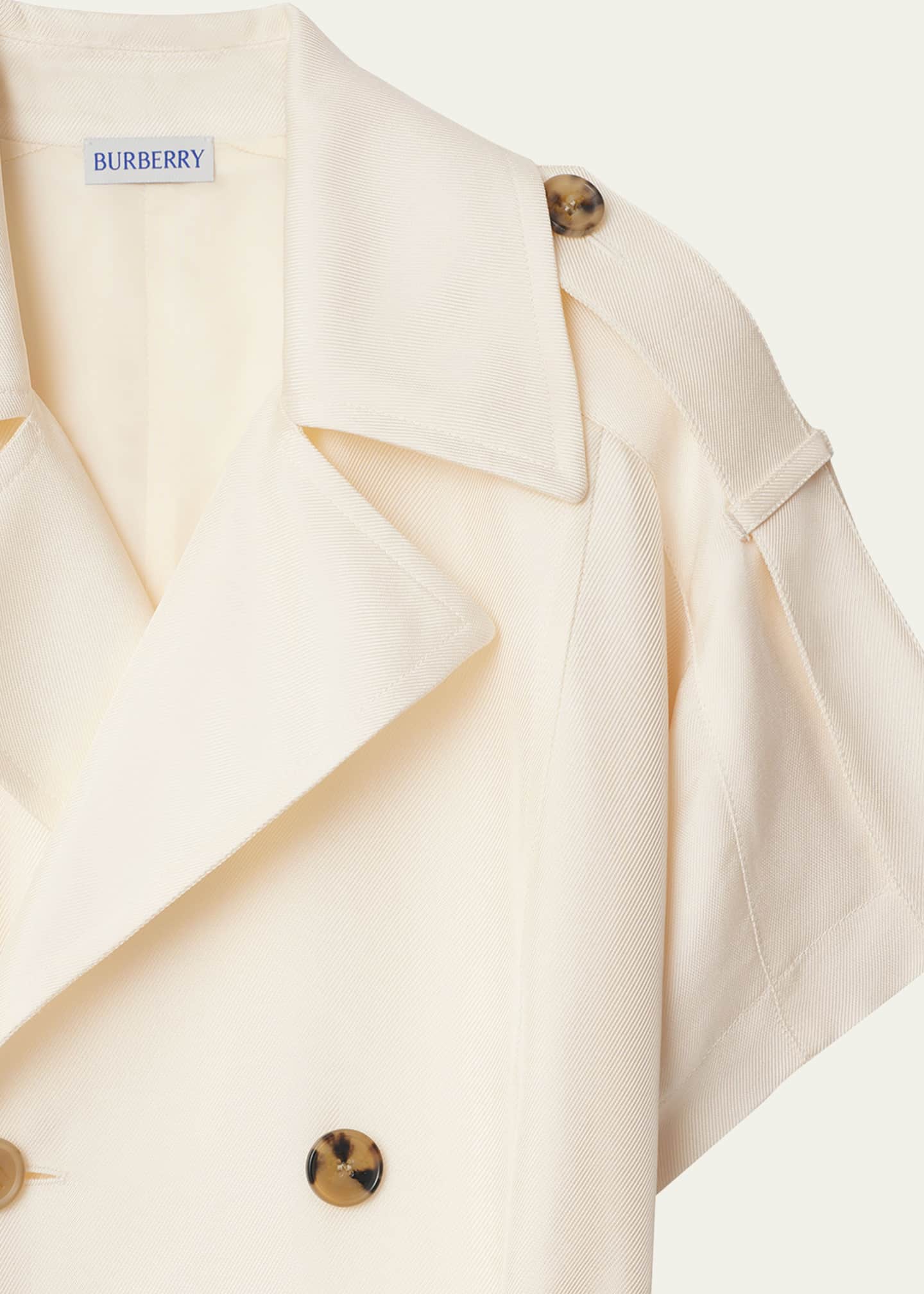 Burberry Short-Sleeve Belted Trench Dress Image 5 of 5