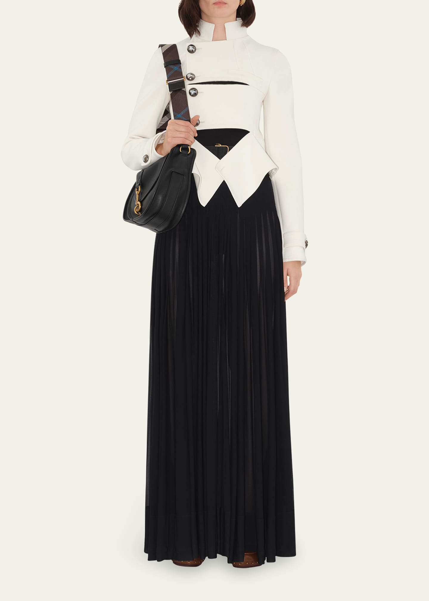 Burberry Giu Button-Panel Belted Slim Jacket Image 2 of 4