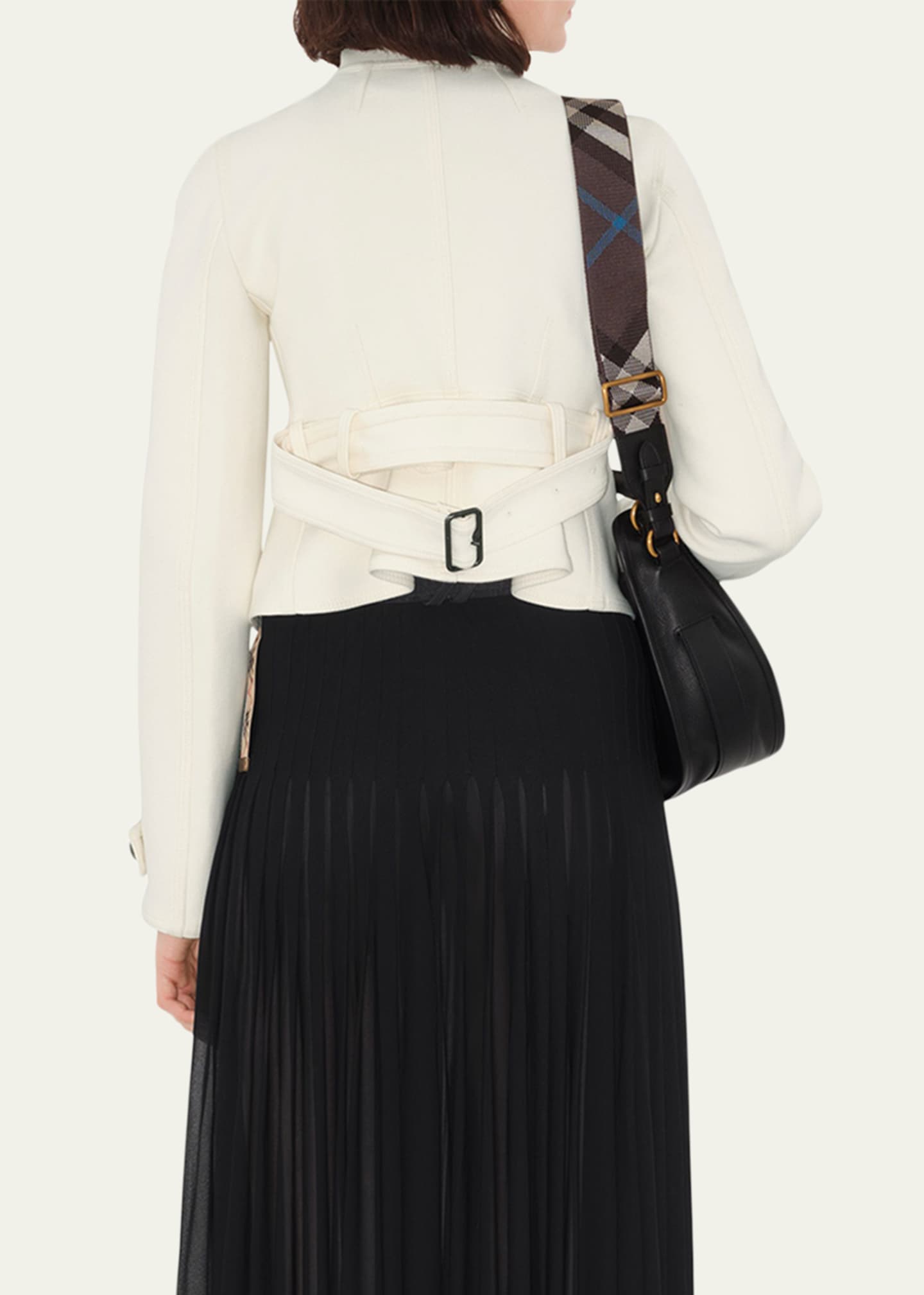 Burberry Giu Button-Panel Belted Slim Jacket Image 3 of 4