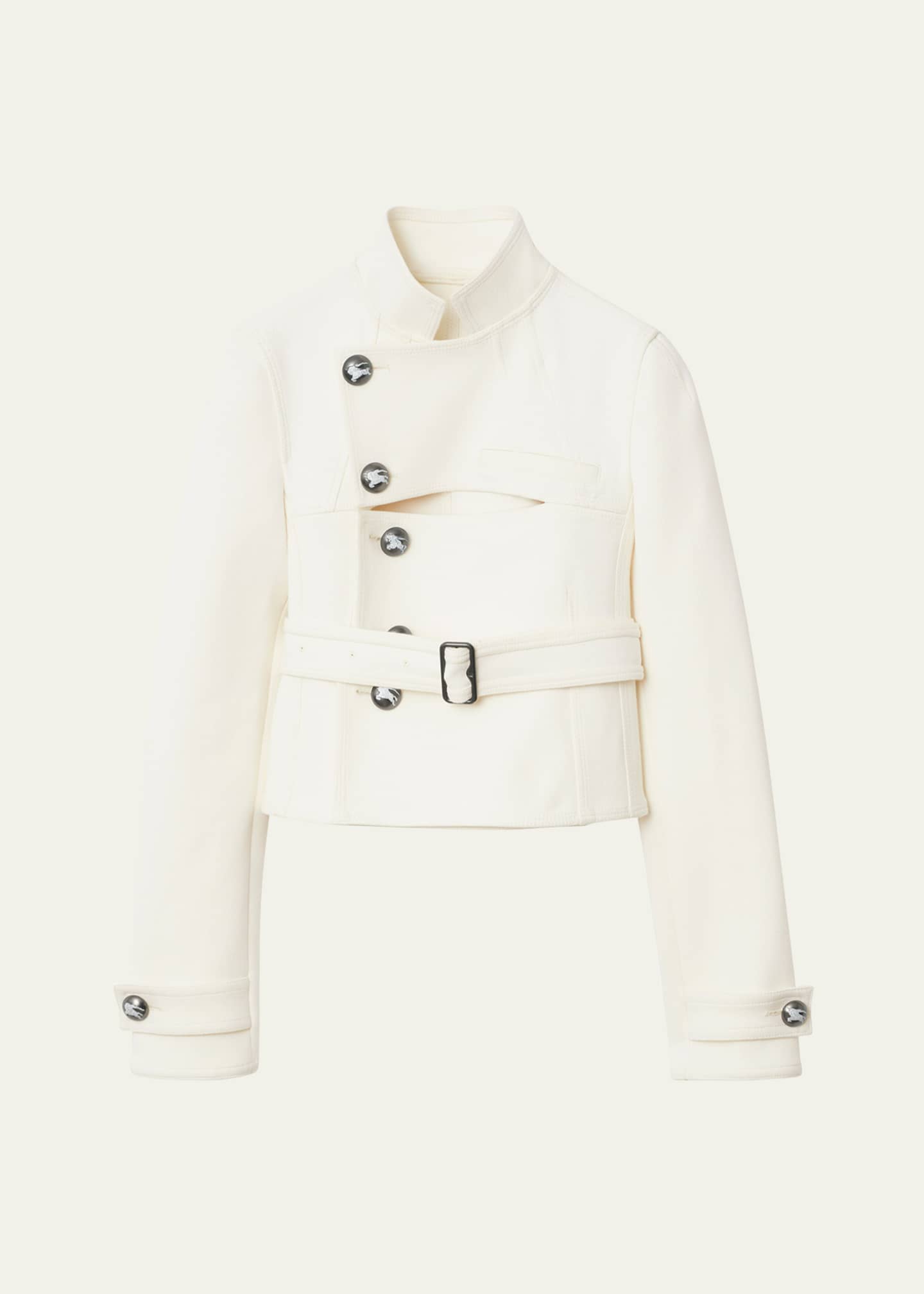 Burberry Giu Button-Panel Belted Slim Jacket Image 1 of 4