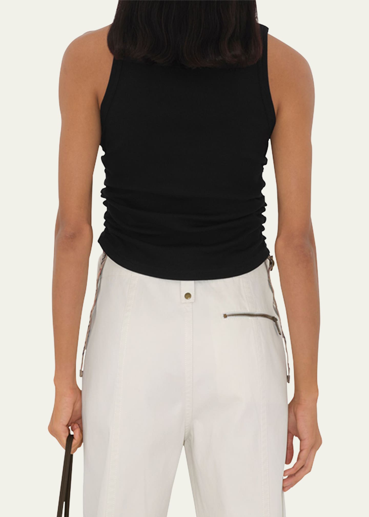 Burberry Ruched Sides Rib Tank Top Image 3 of 5