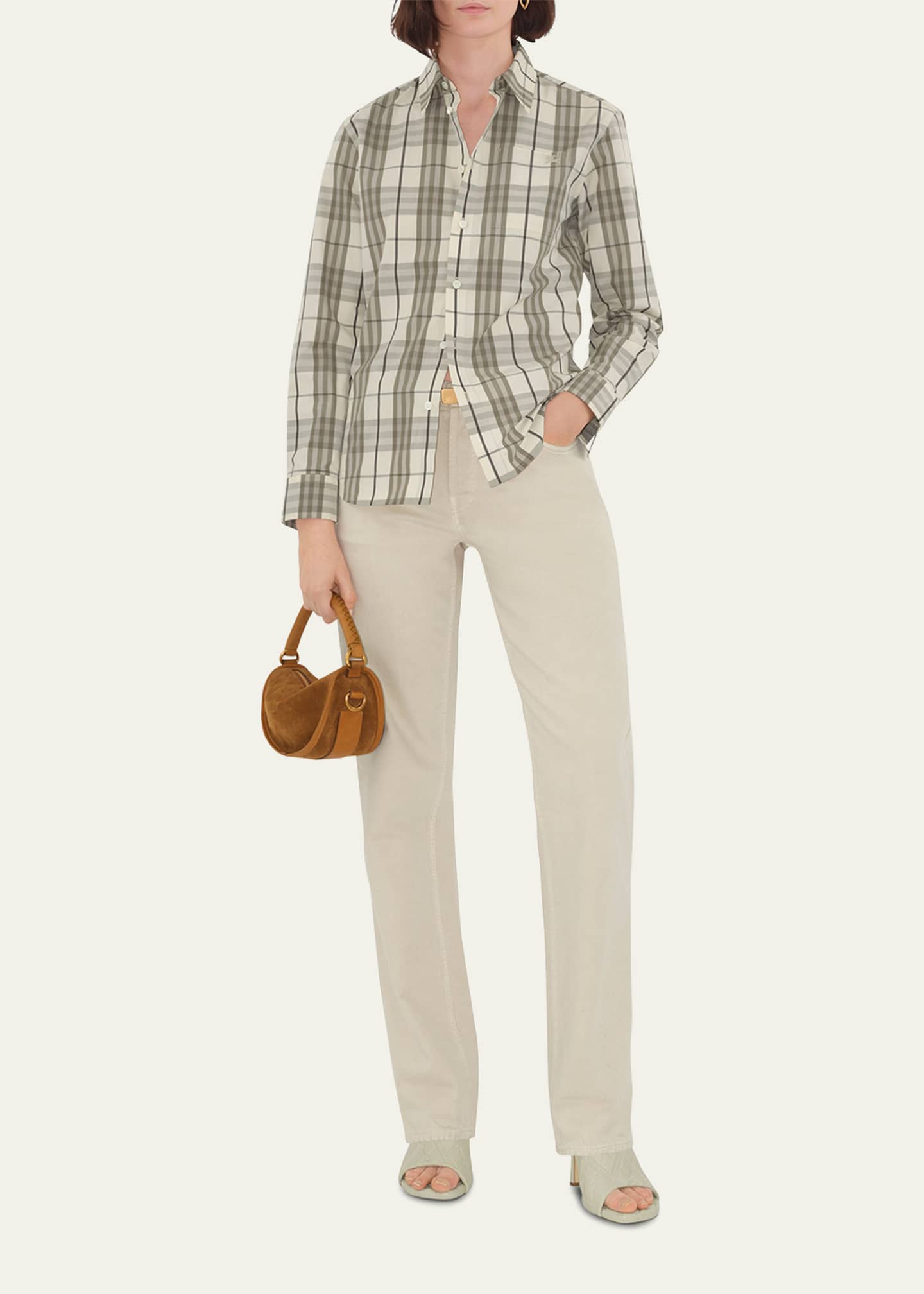 Burberry Check Cotton Button-Down Shirt Image 2 of 5