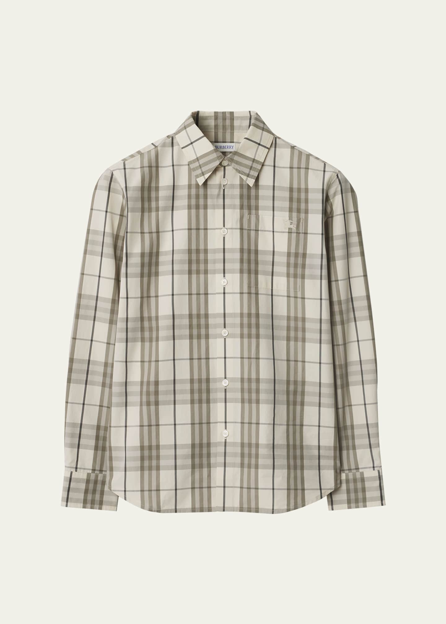 Burberry Check Cotton Button-Down Shirt Image 1 of 5