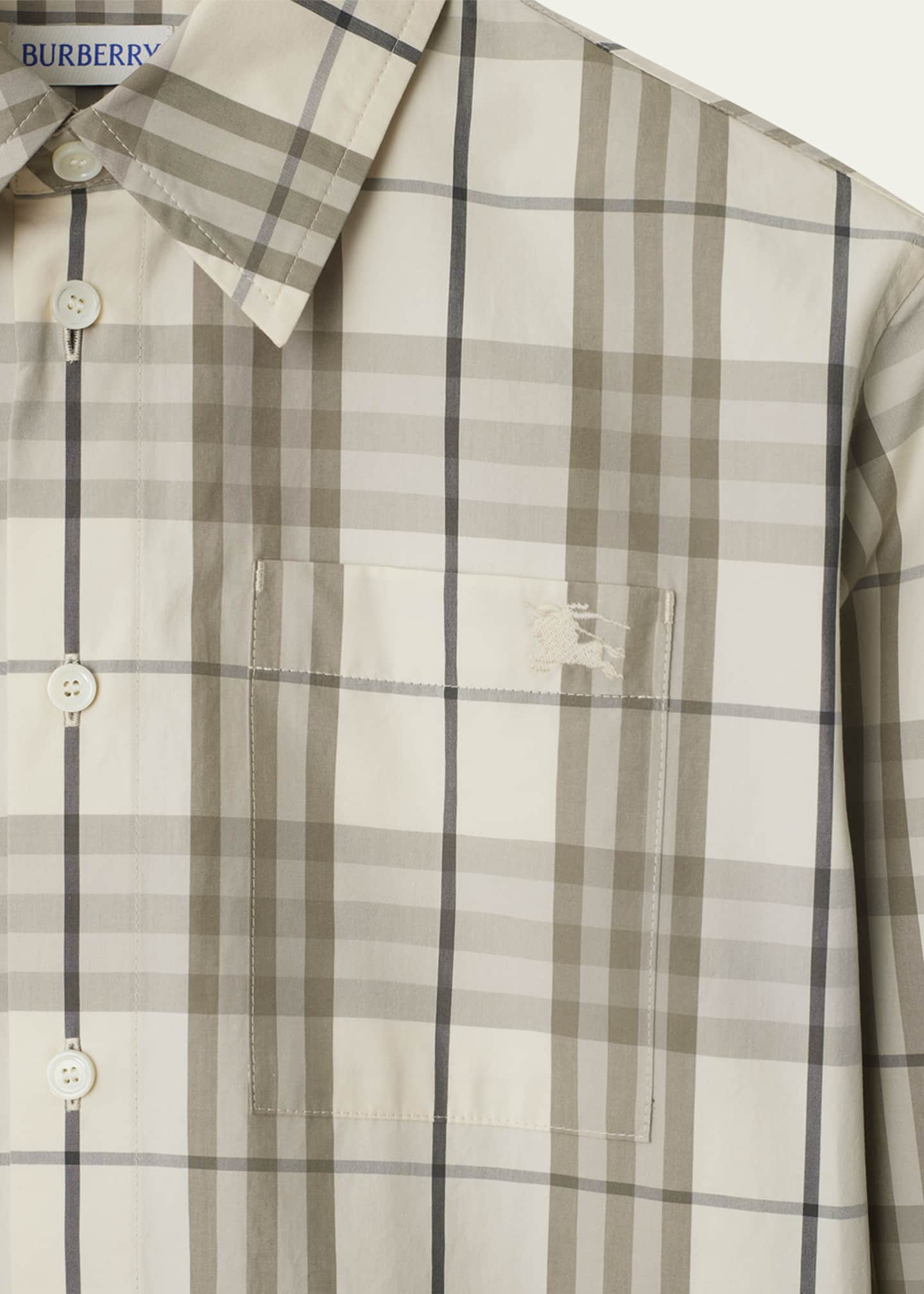 Burberry Check Cotton Button-Down Shirt Image 5 of 5