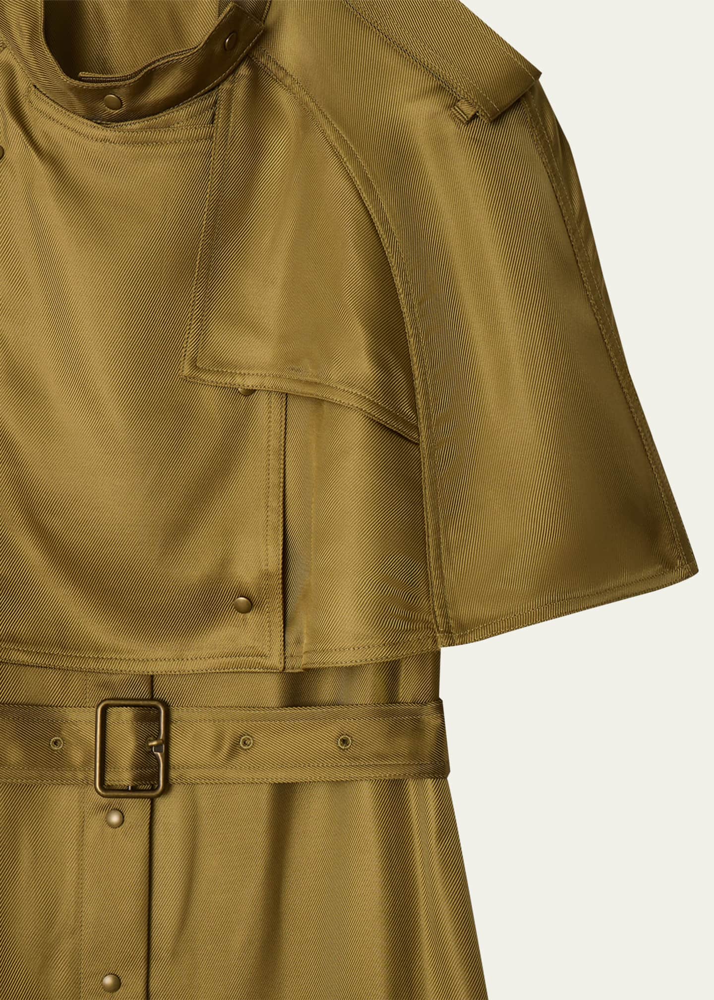 Burberry Belted Cape Viscose Trench Dress Image 5 of 5