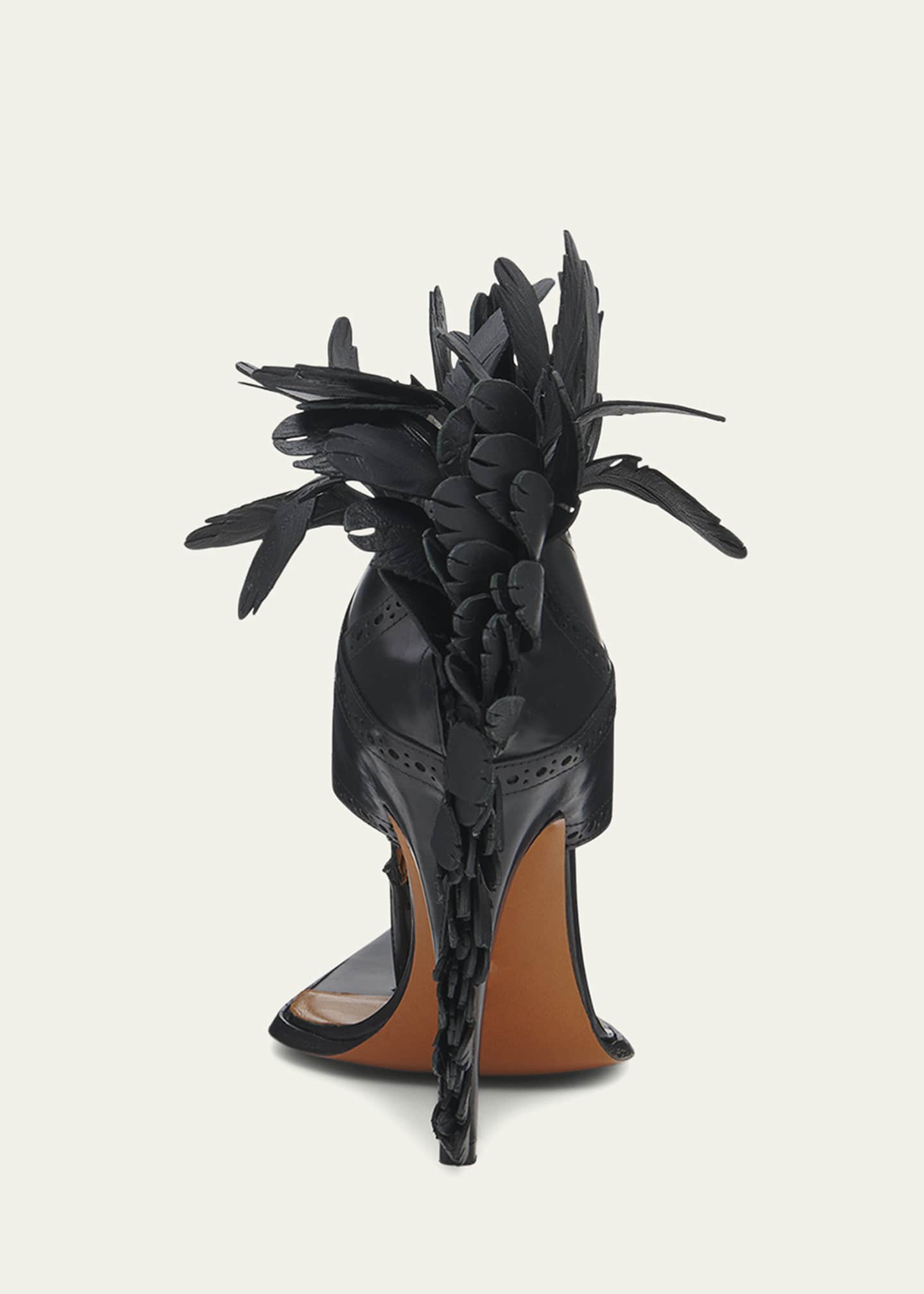 McQueen Leather Feather Thong Sandals Image 4 of 4
