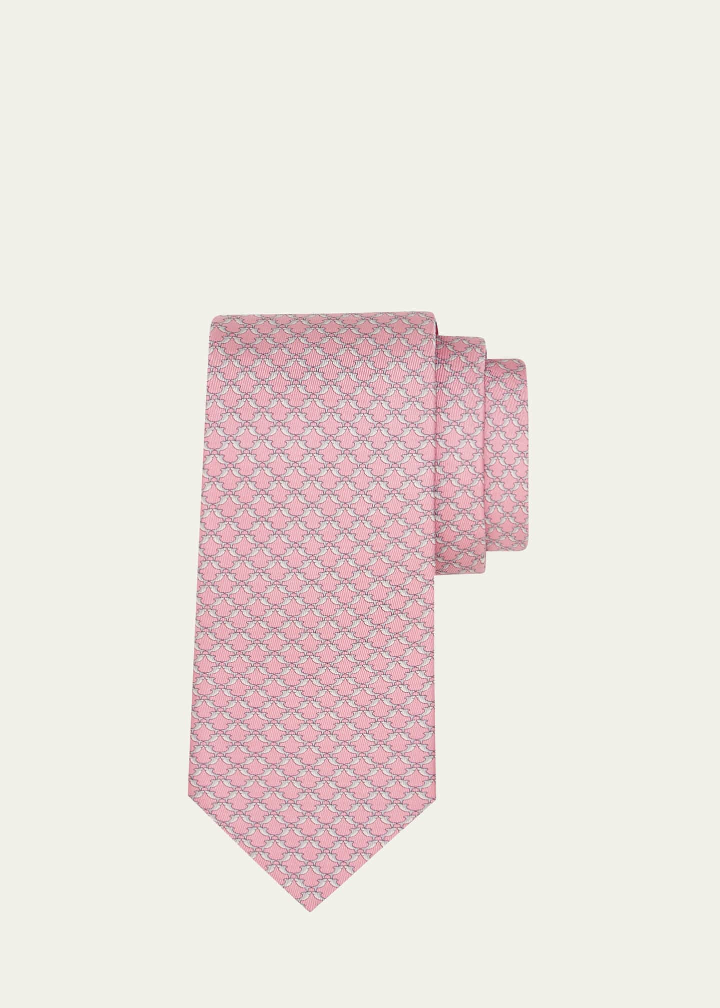 Ferragamo Men's Geometric Fish-Print Tie