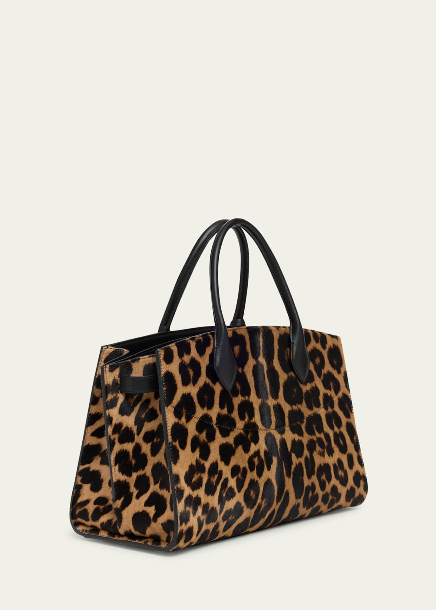 Ferragamo The New Studio Leopard Calf Hair Top-Handle Bag Image 2 of 4