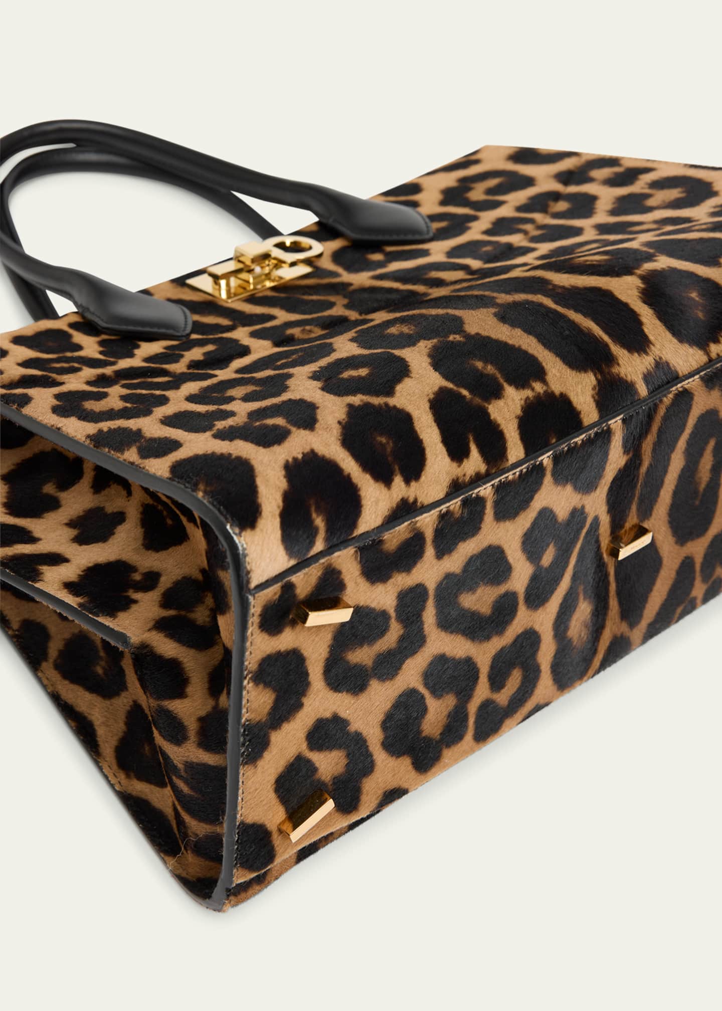 Ferragamo The New Studio Leopard Calf Hair Top-Handle Bag Image 4 of 4