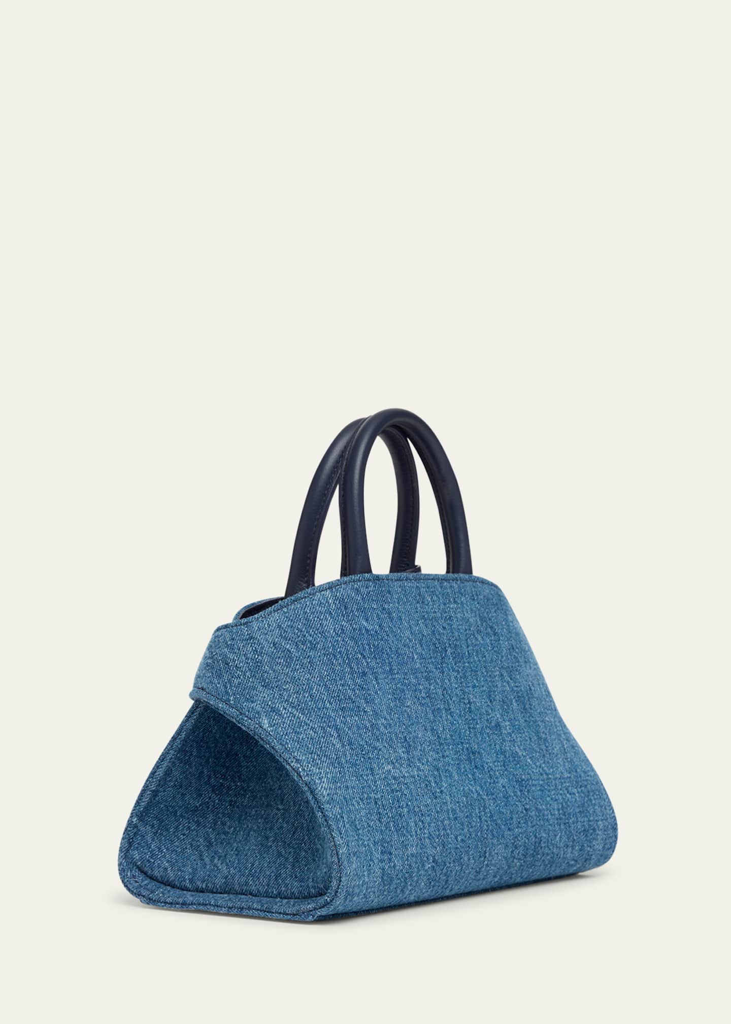 Ferragamo Hug Washed Denim Top-Handle Bag Image 2 of 4