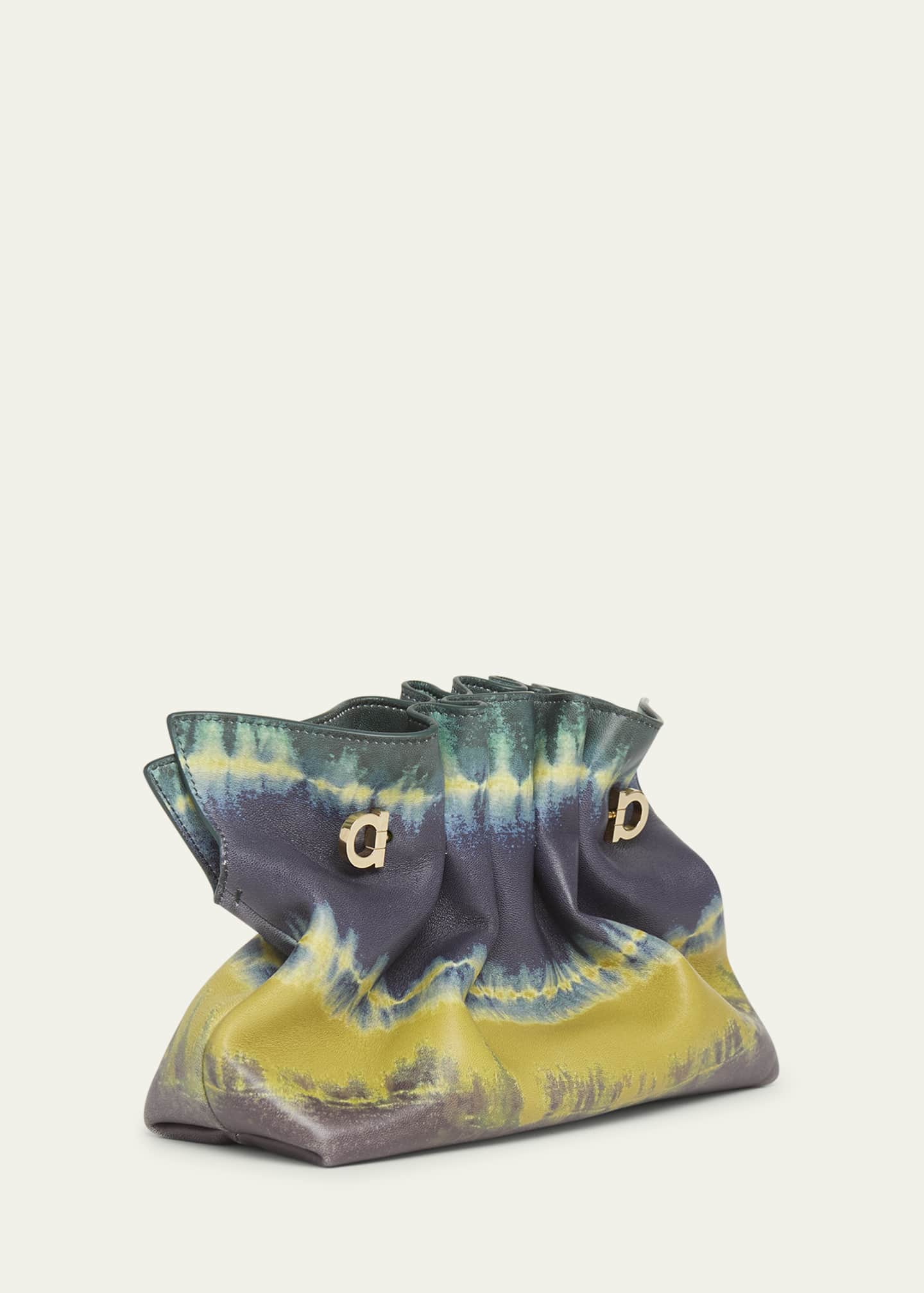 Piercing Tie-Dye Printed Leather Shoulder Bag