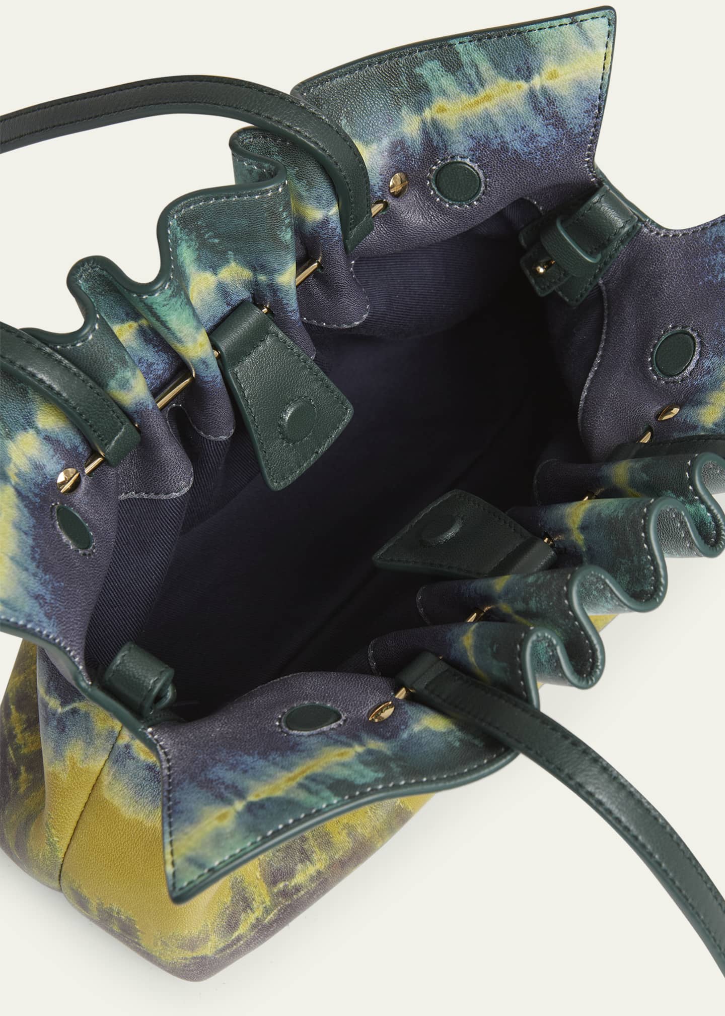 Piercing Tie-Dye Printed Leather Shoulder Bag