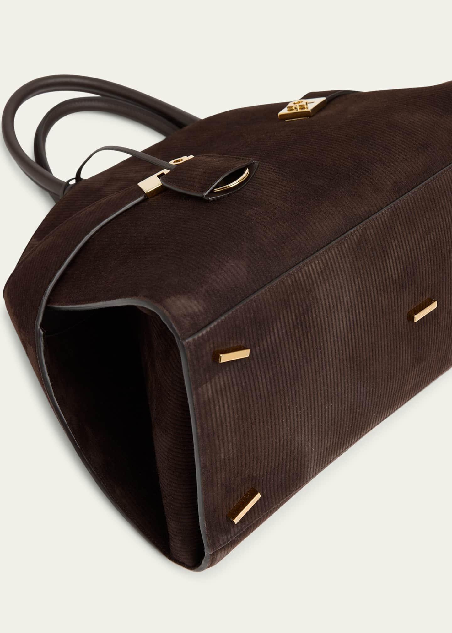 Ferragamo Hug Suede Corduroy Shoulder Bag Image 4 of 4