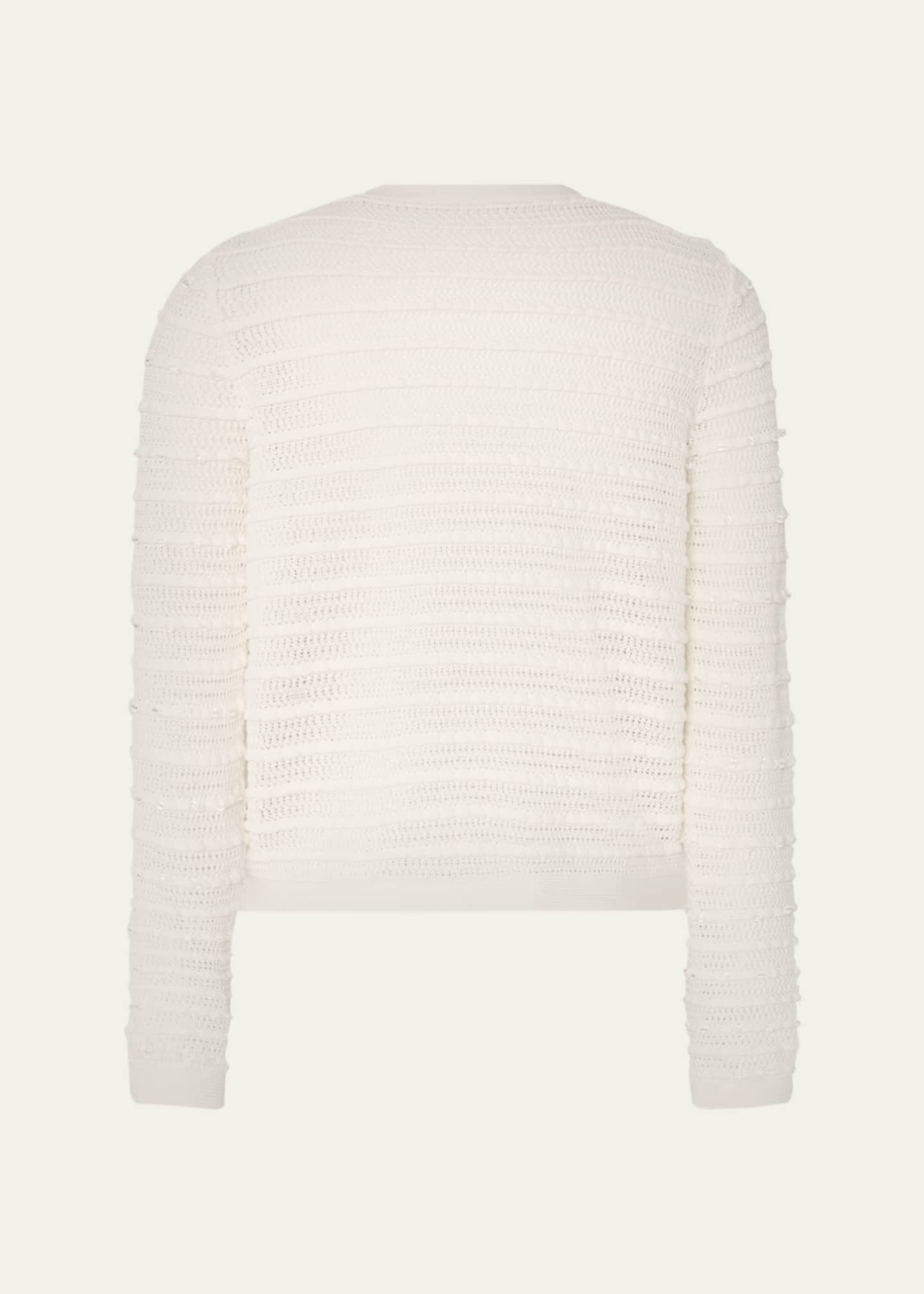 Milly Beaded Button-Down Knit Cardigan Image 3 of 5