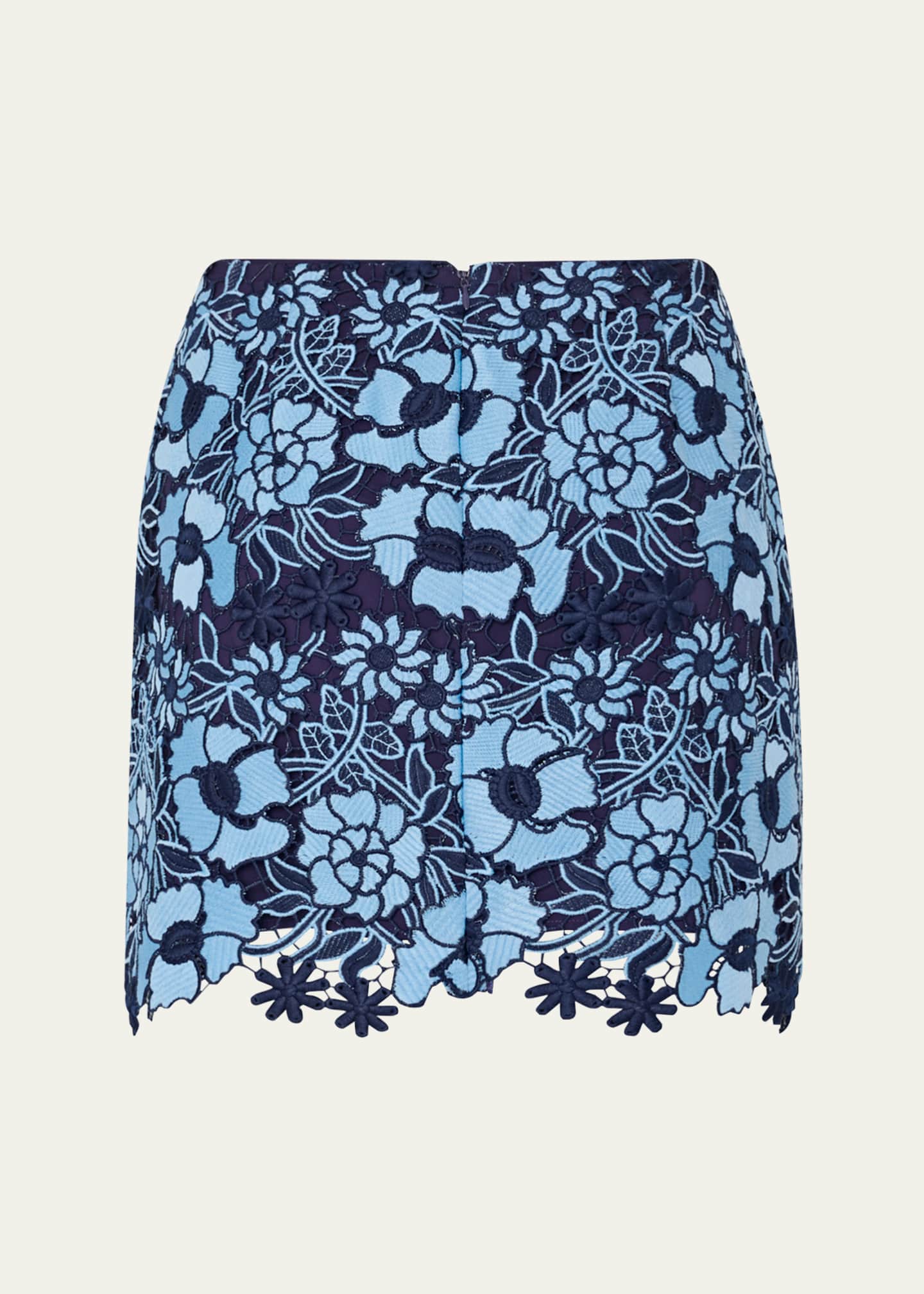 Milly Two-Tone Floral Lace Mini Skirt Image 3 of 4