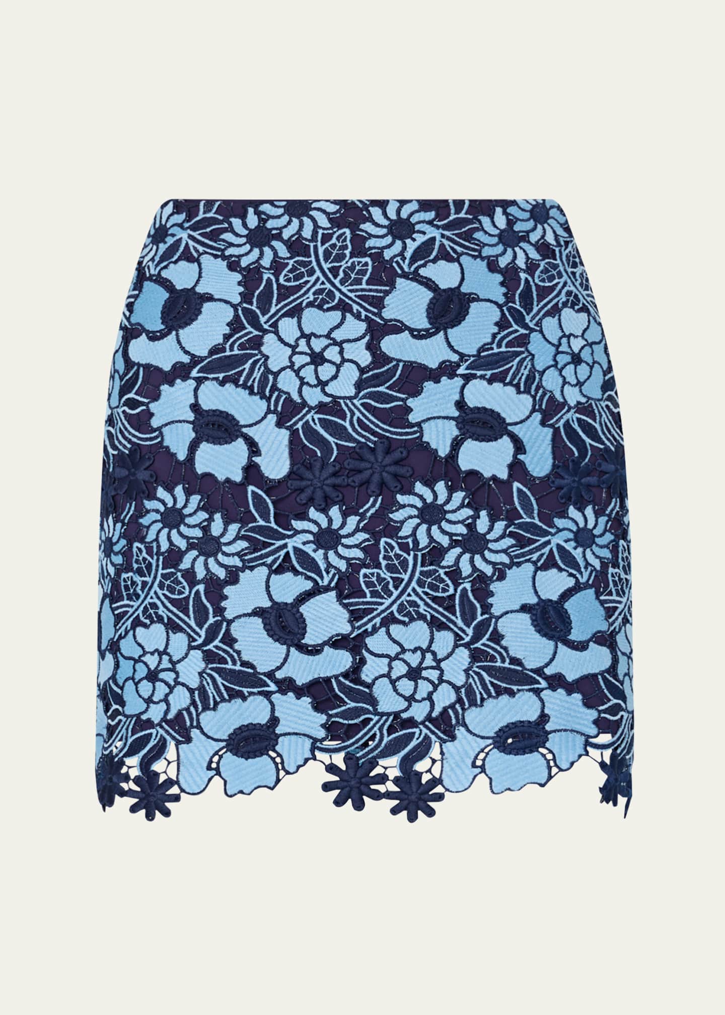 Milly Two-Tone Floral Lace Mini Skirt Image 1 of 4