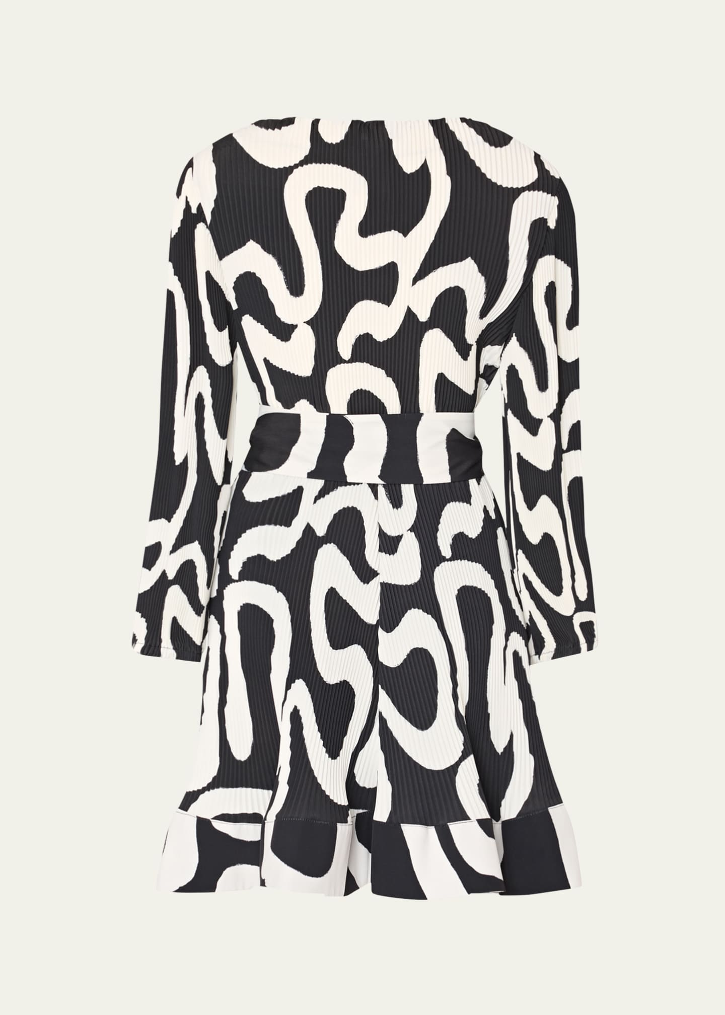 Milly Liv Pleated Ink Swirl Mini Dress Image 3 of 5