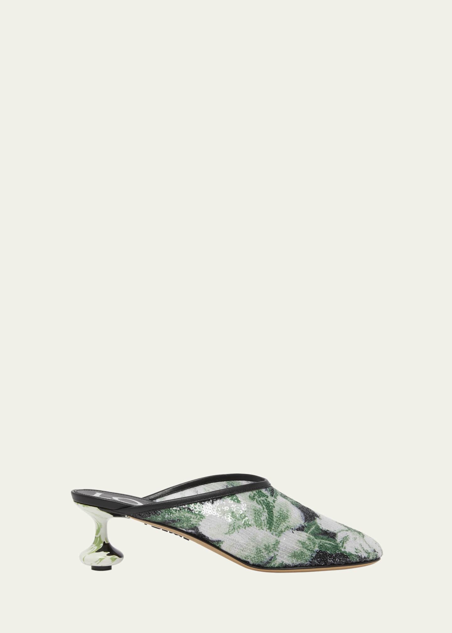 Loewe Toy Floral Sequin Mules Image 1 of 6