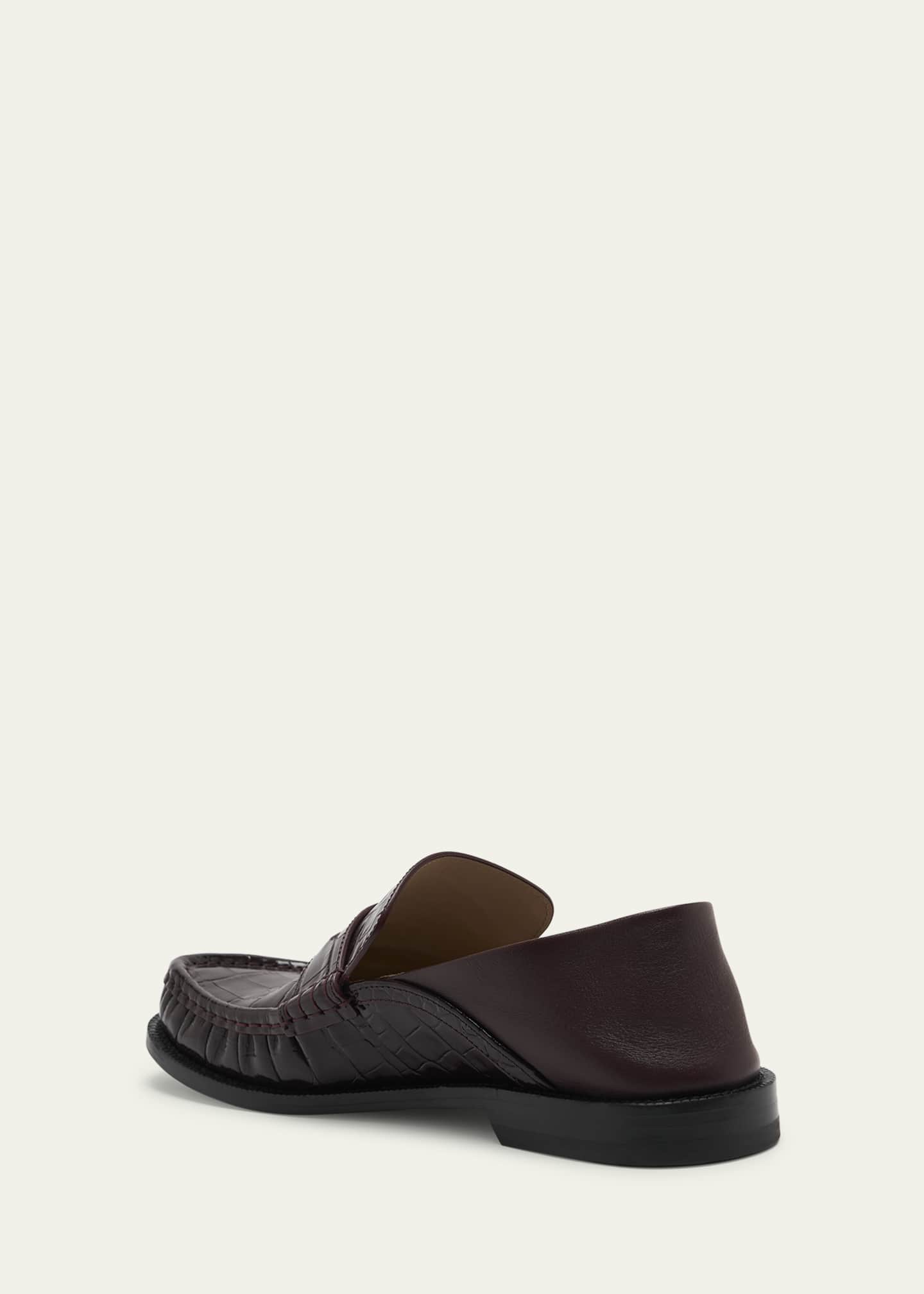 Loewe Campo Croco Fold Penny Loafers Image 4 of 6