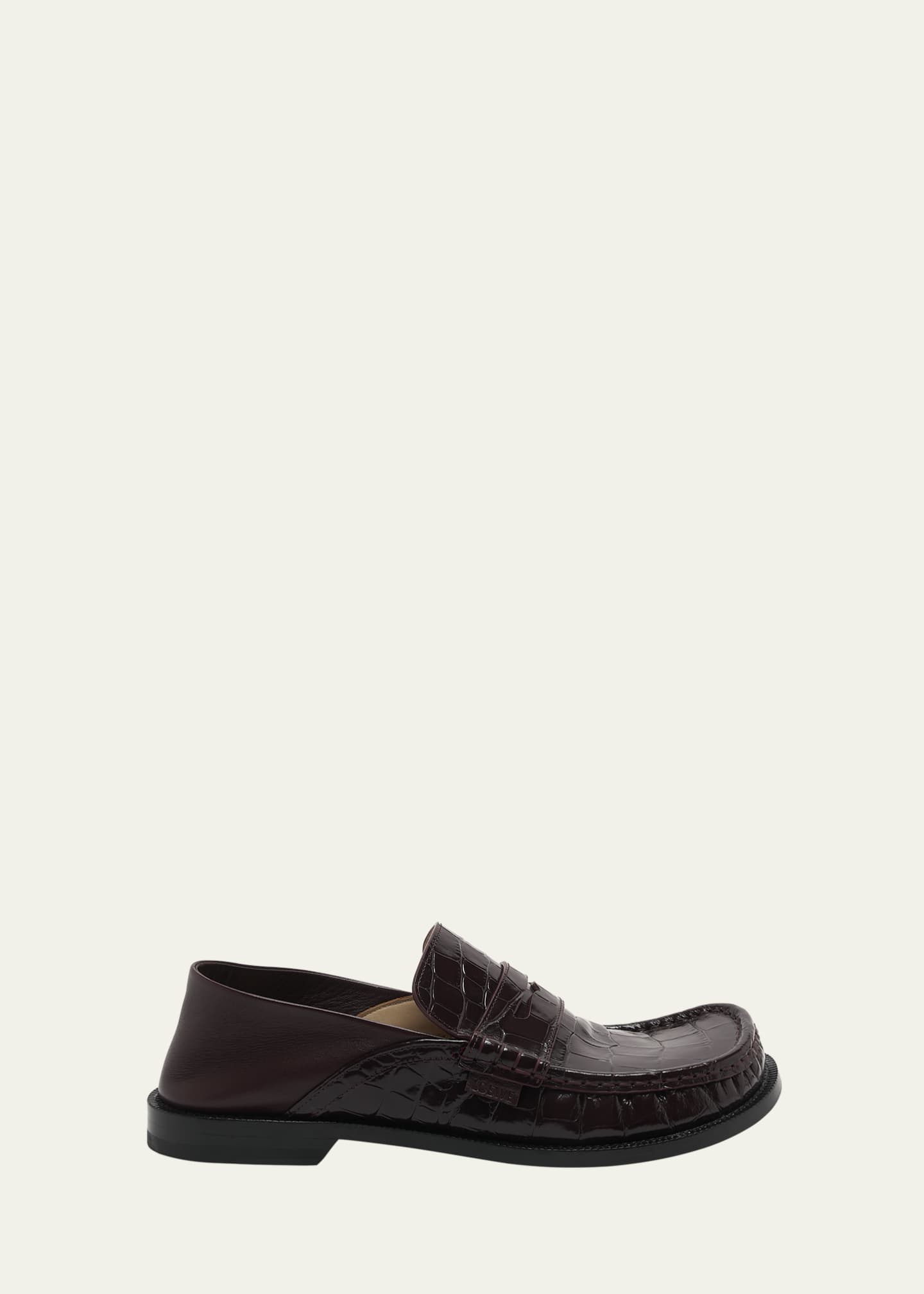 Loewe Campo Croco Fold Penny Loafers Image 1 of 6